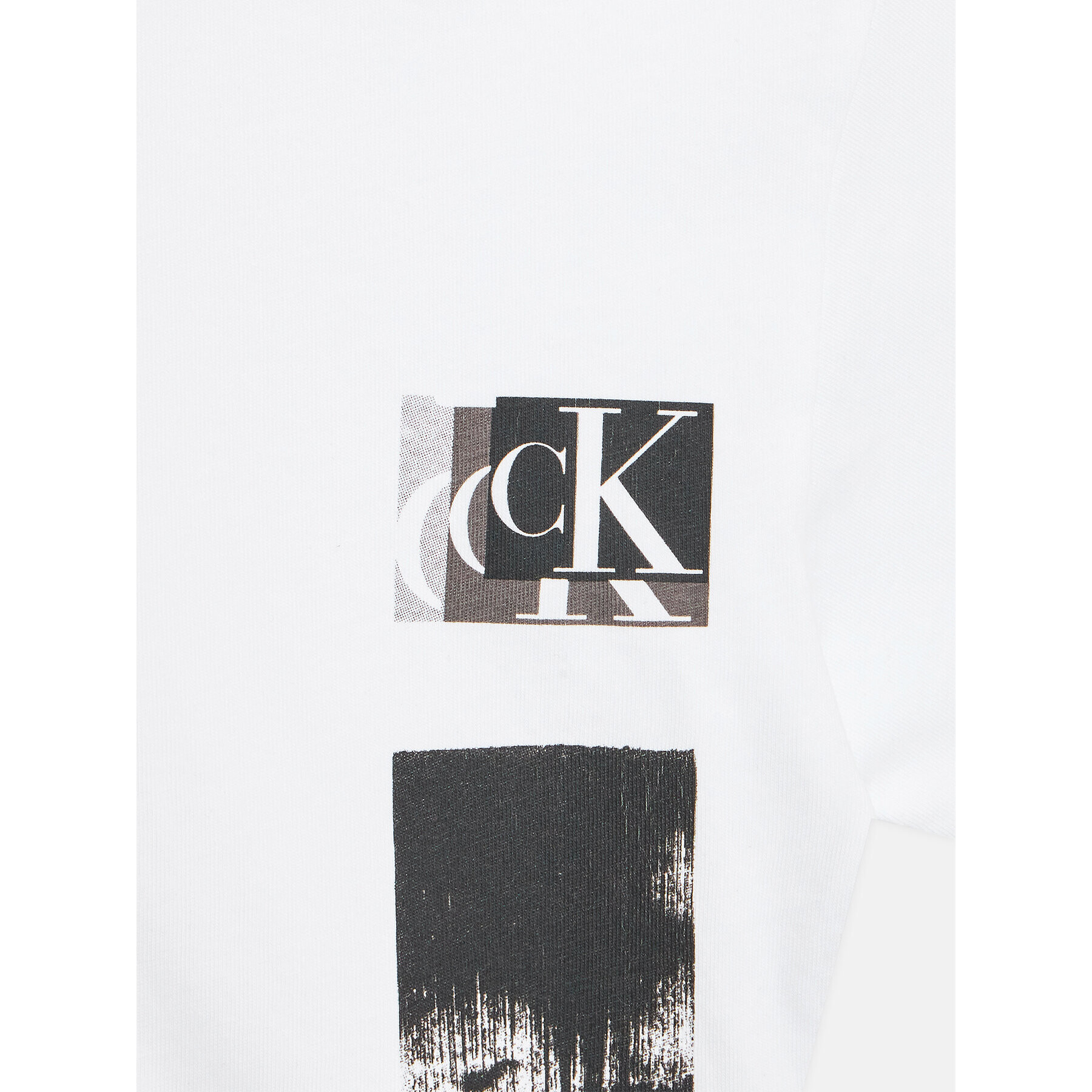 Calvin Klein Jeans Tričko Glitched Monogram IB0IB01767 Biela Regular Fit - Pepit.sk