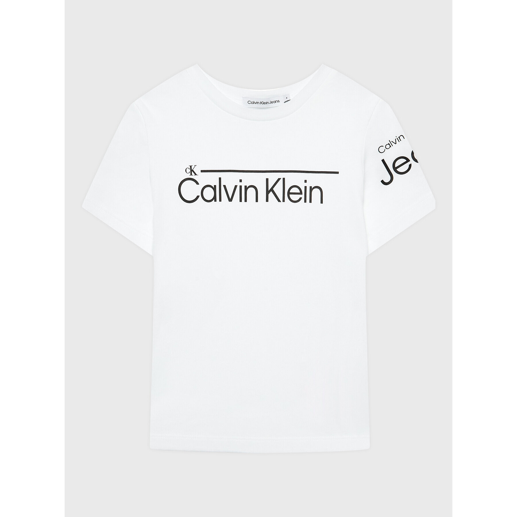 Calvin Klein Jeans Tričko Institutional Lined Logo IB0IB01321 Biela Regular Fit - Pepit.sk