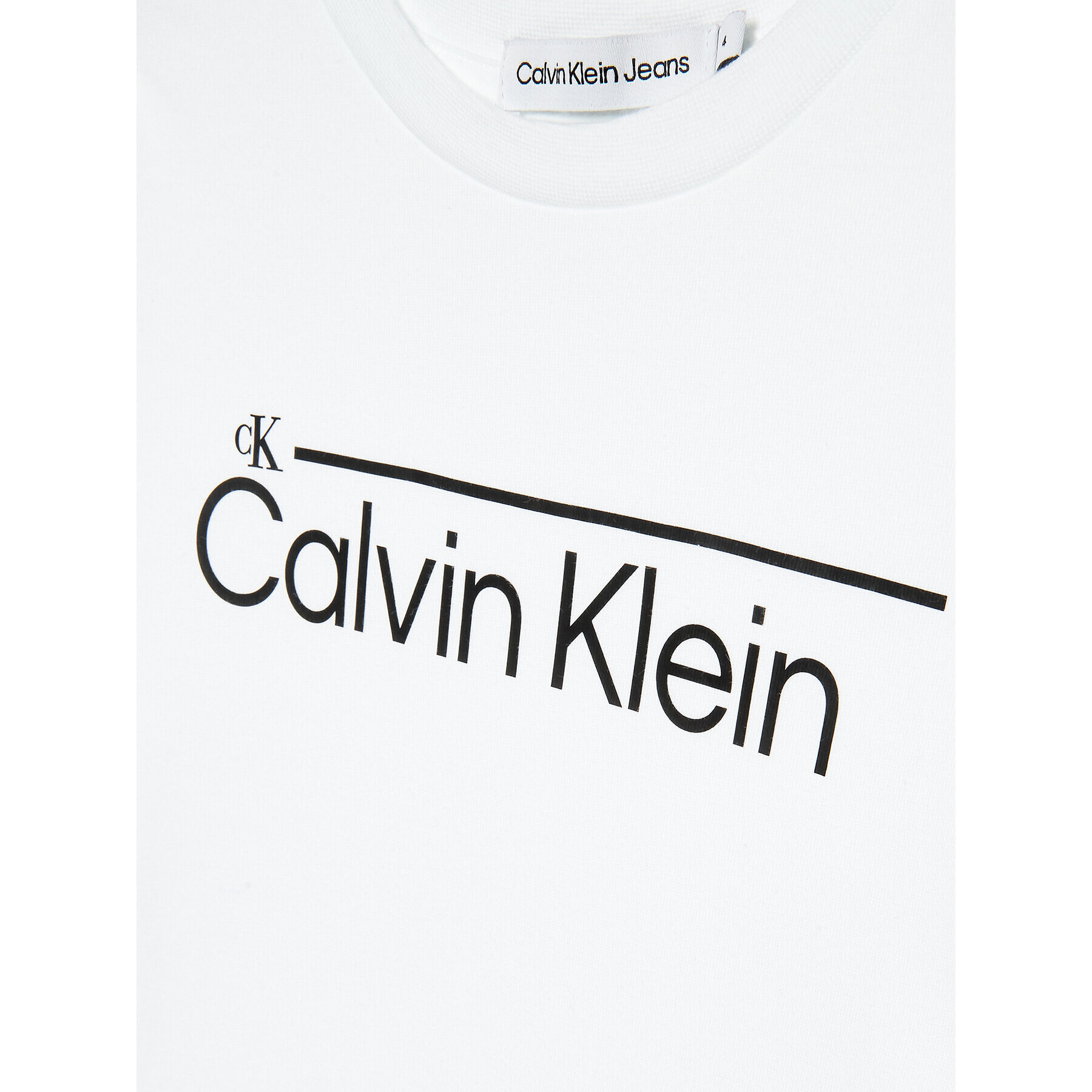 Calvin Klein Jeans Tričko Institutional Lined Logo IB0IB01321 Biela Regular Fit - Pepit.sk