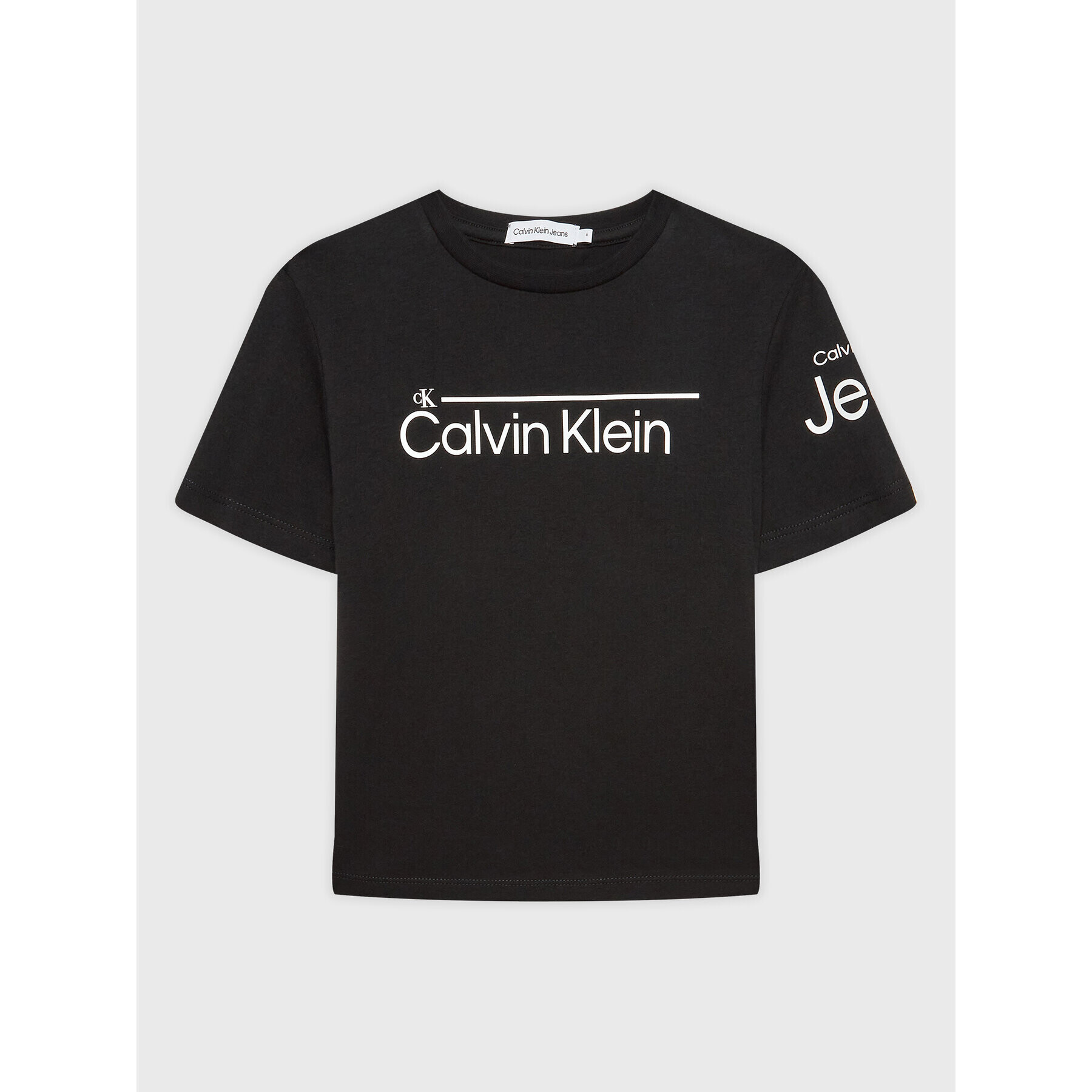 Calvin Klein Jeans Tričko Institutional Lined Logo IB0IB01321 Čierna Regular Fit - Pepit.sk