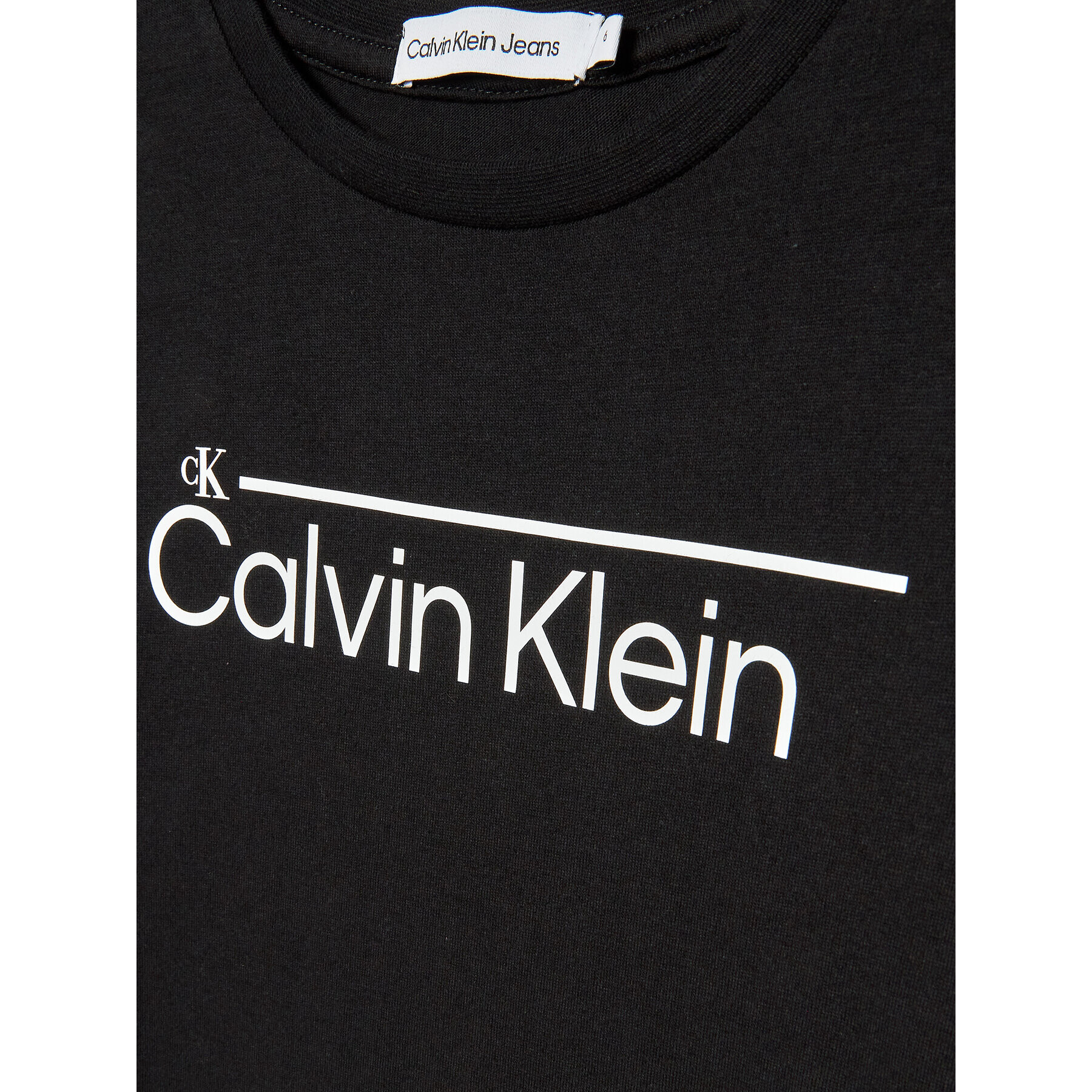 Calvin Klein Jeans Tričko Institutional Lined Logo IB0IB01321 Čierna Regular Fit - Pepit.sk