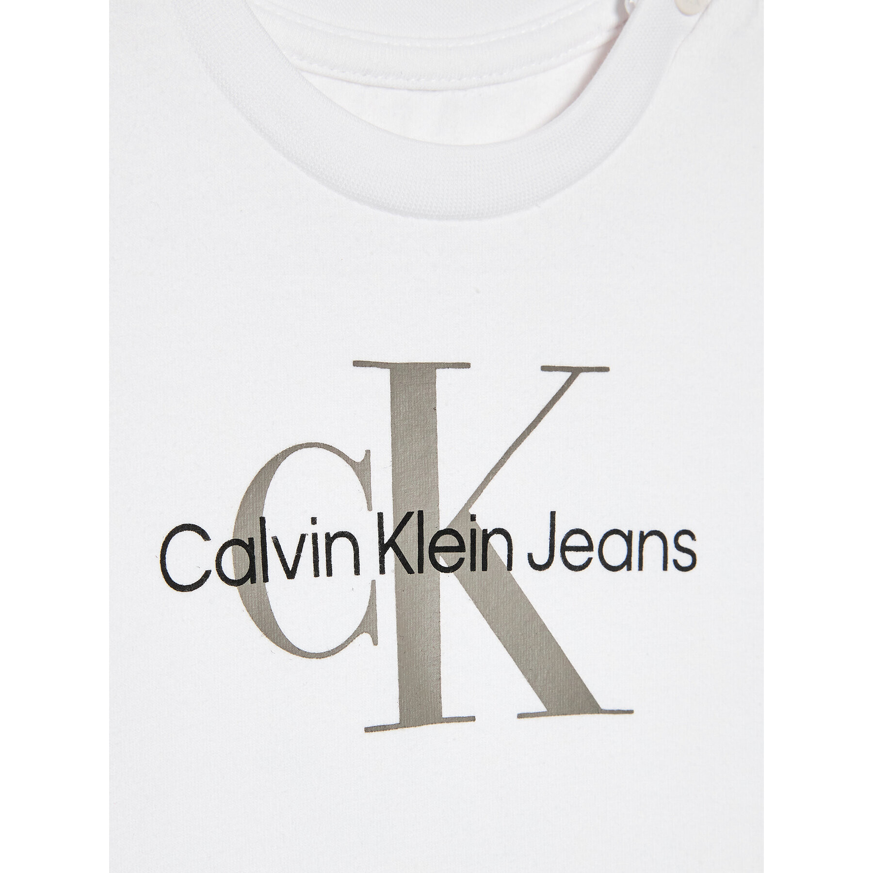 Calvin Klein Jeans Tričko Monogram IN0IN00001 Biela Regular Fit - Pepit.sk