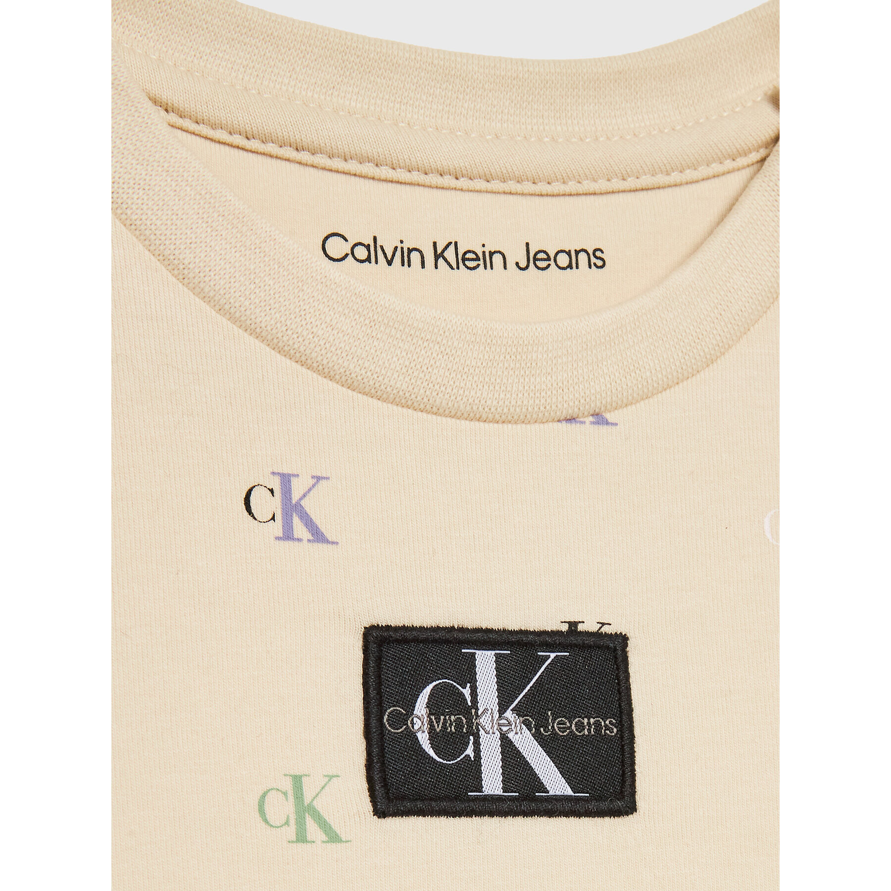 Calvin Klein Jeans Tričko Monogram IN0IN00052 Béžová Regular Fit - Pepit.sk