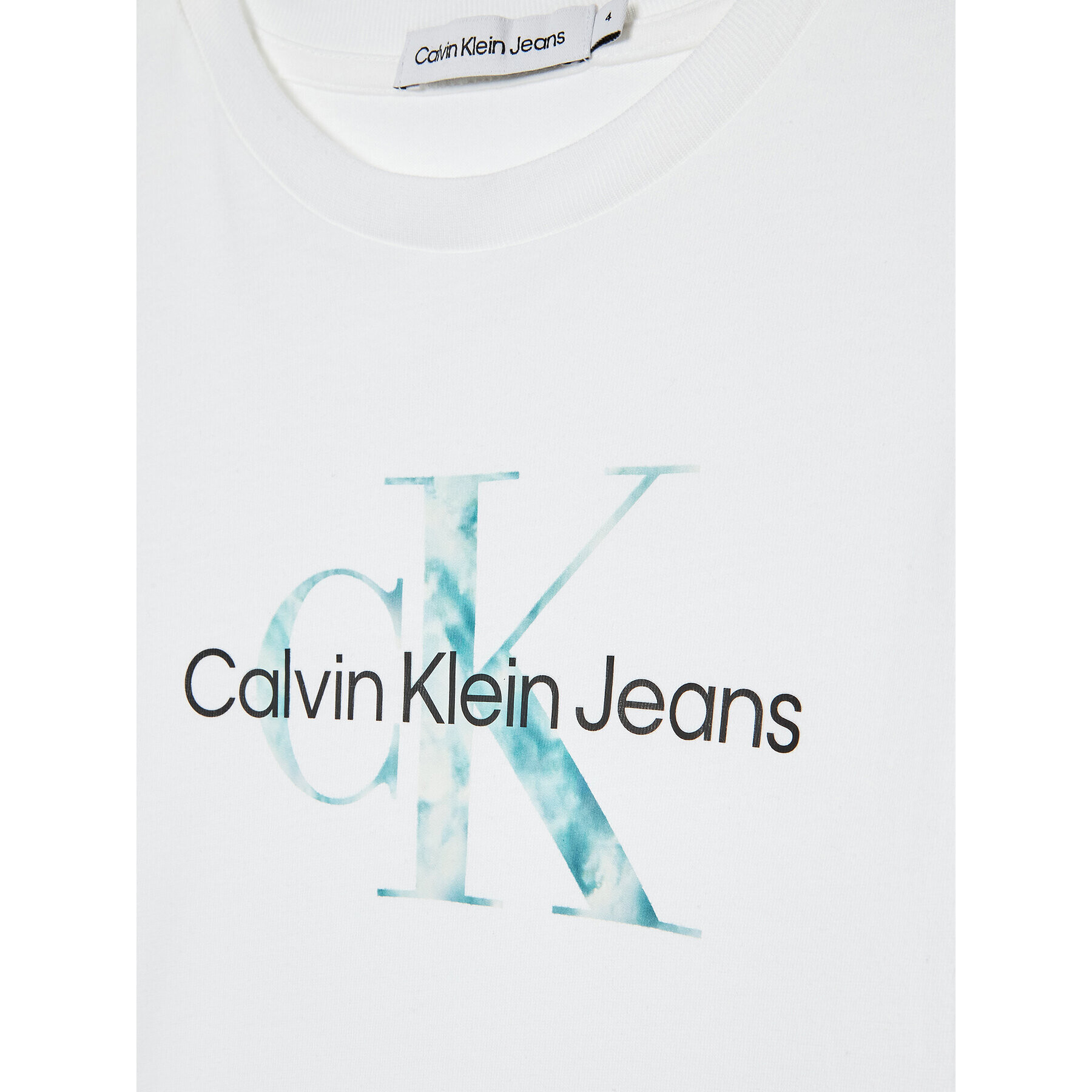 Calvin Klein Jeans Tričko Monogram Logo IU0IU00267 Biela Regular Fit - Pepit.sk