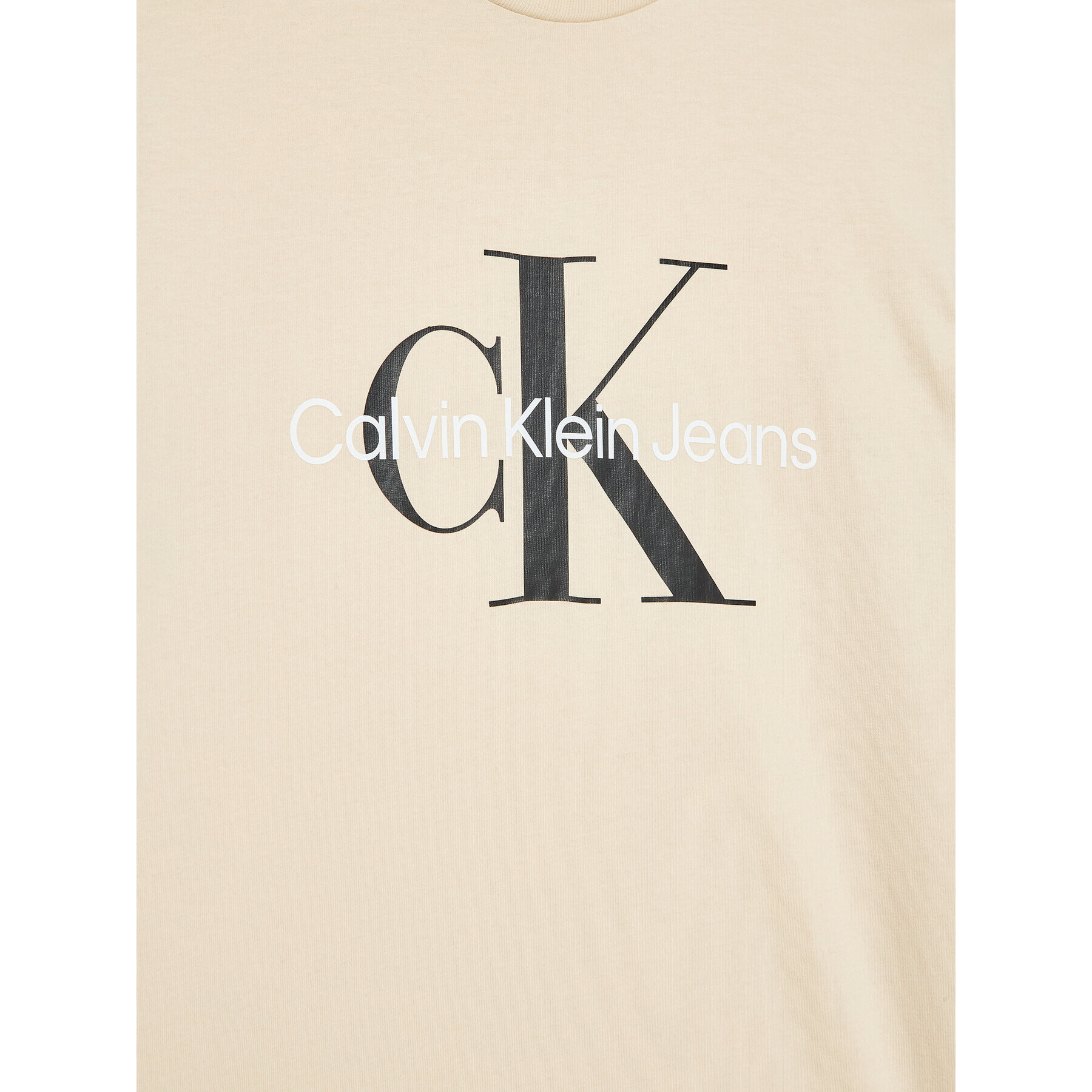 Calvin Klein Jeans Tričko Monogram Logo IU0IU00267 Écru Regular Fit - Pepit.sk