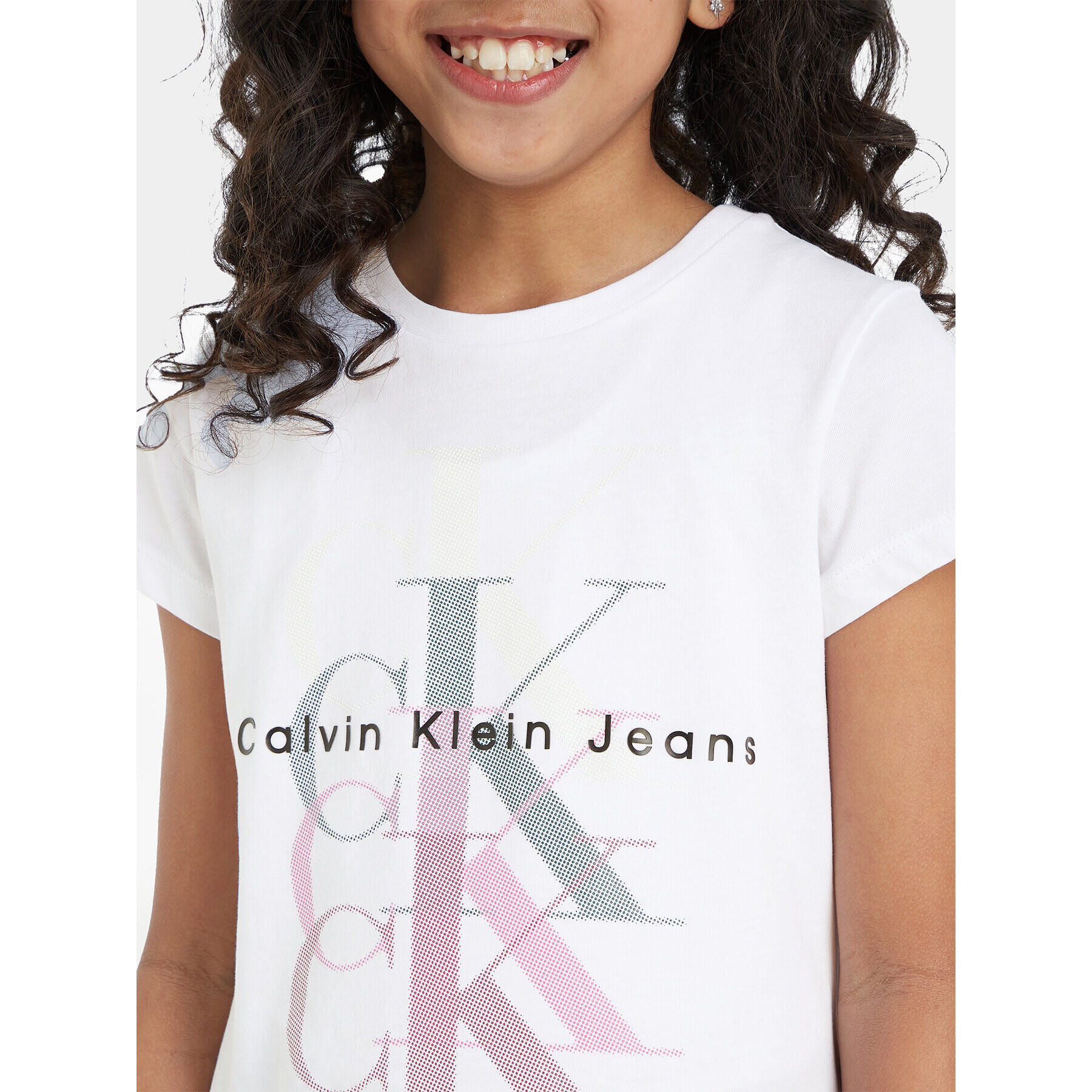 Calvin Klein Jeans Tričko Monogram Repeat IG0IG02263 Biela Slim Fit - Pepit.sk