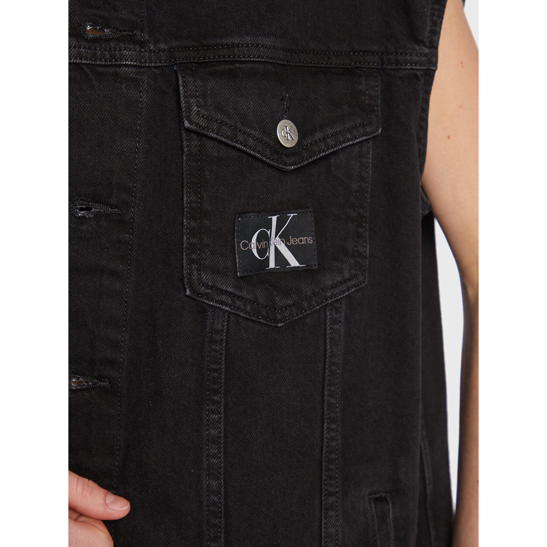 Calvin Klein Jeans Vesta J20J220233 Čierna Oversize - Pepit.sk