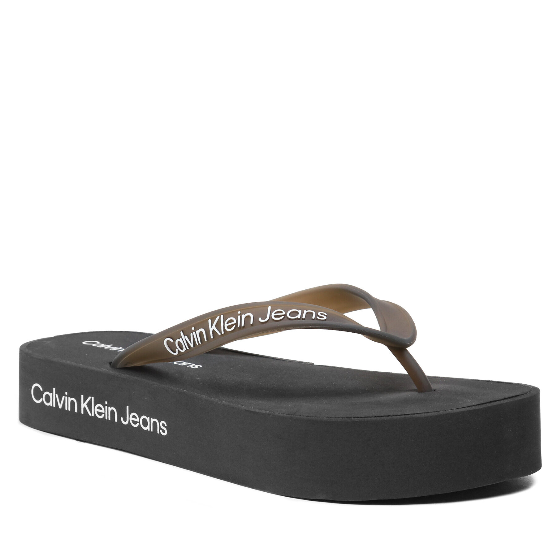 Calvin Klein Jeans Žabky Beach Sandal Flatform Logo YW0YW01092 Čierna - Pepit.sk