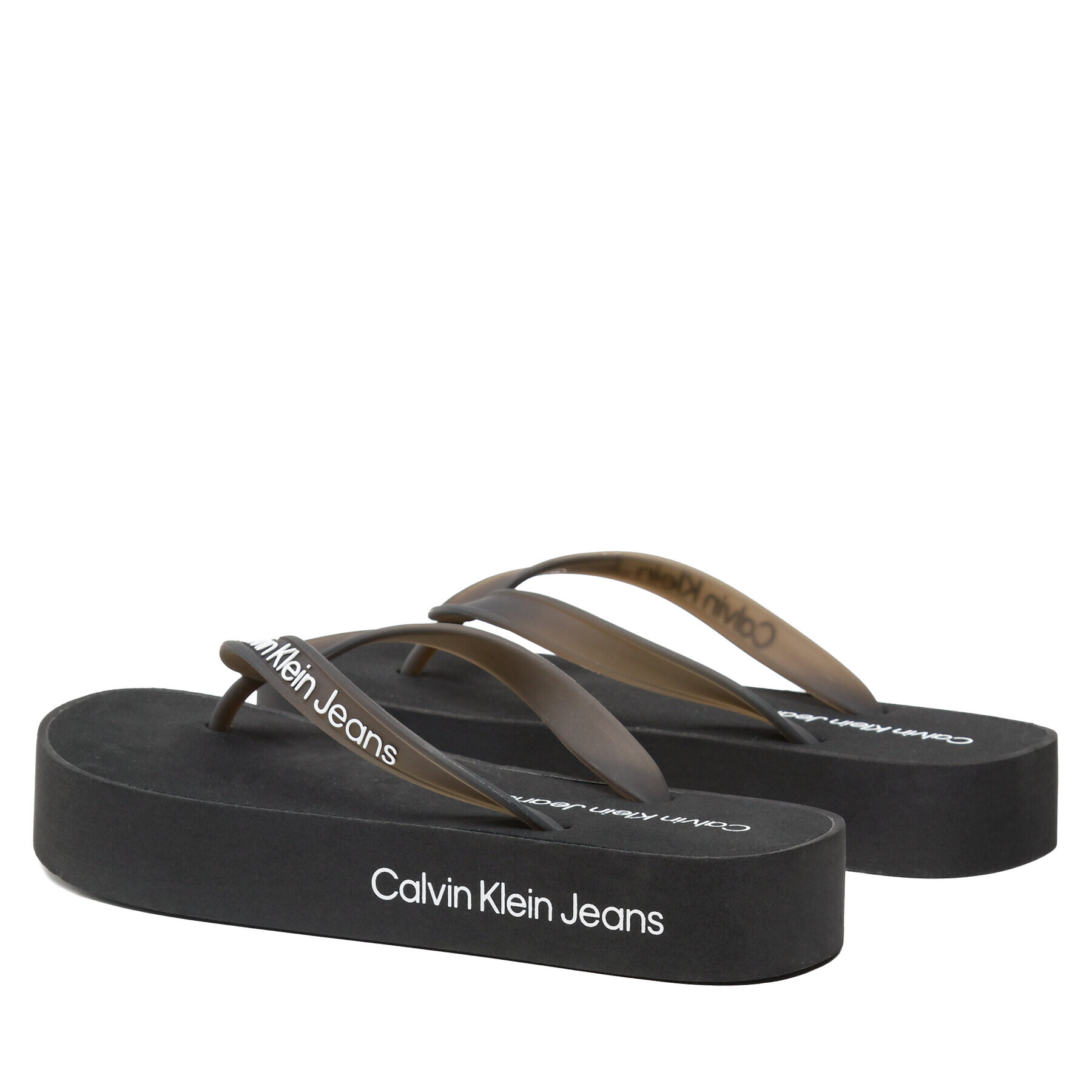 Calvin Klein Jeans Žabky Beach Sandal Flatform Logo YW0YW01092 Čierna - Pepit.sk