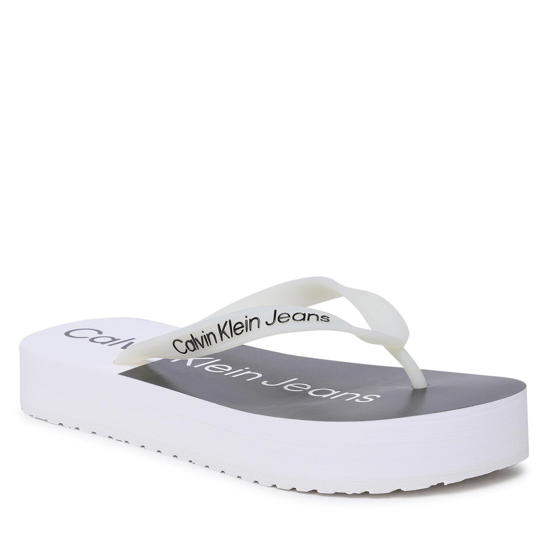 Calvin Klein Jeans Žabky Beach Sandal Flatform YW0YW00716 Biela - Pepit.sk