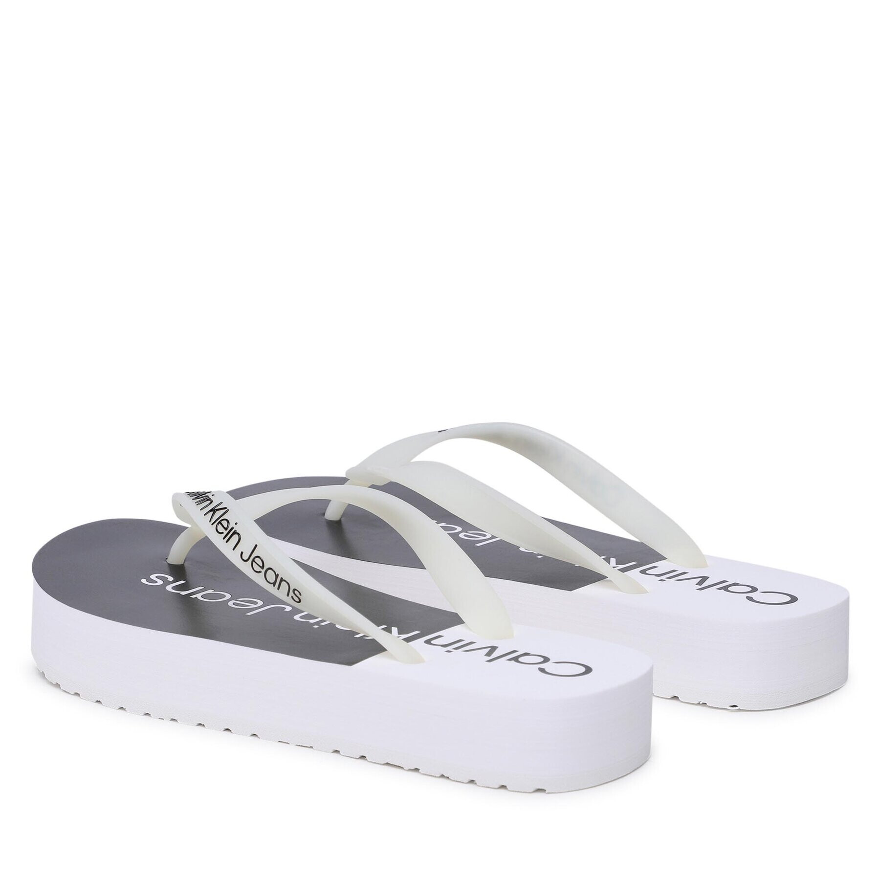 Calvin Klein Jeans Žabky Beach Sandal Flatform YW0YW00716 Biela - Pepit.sk