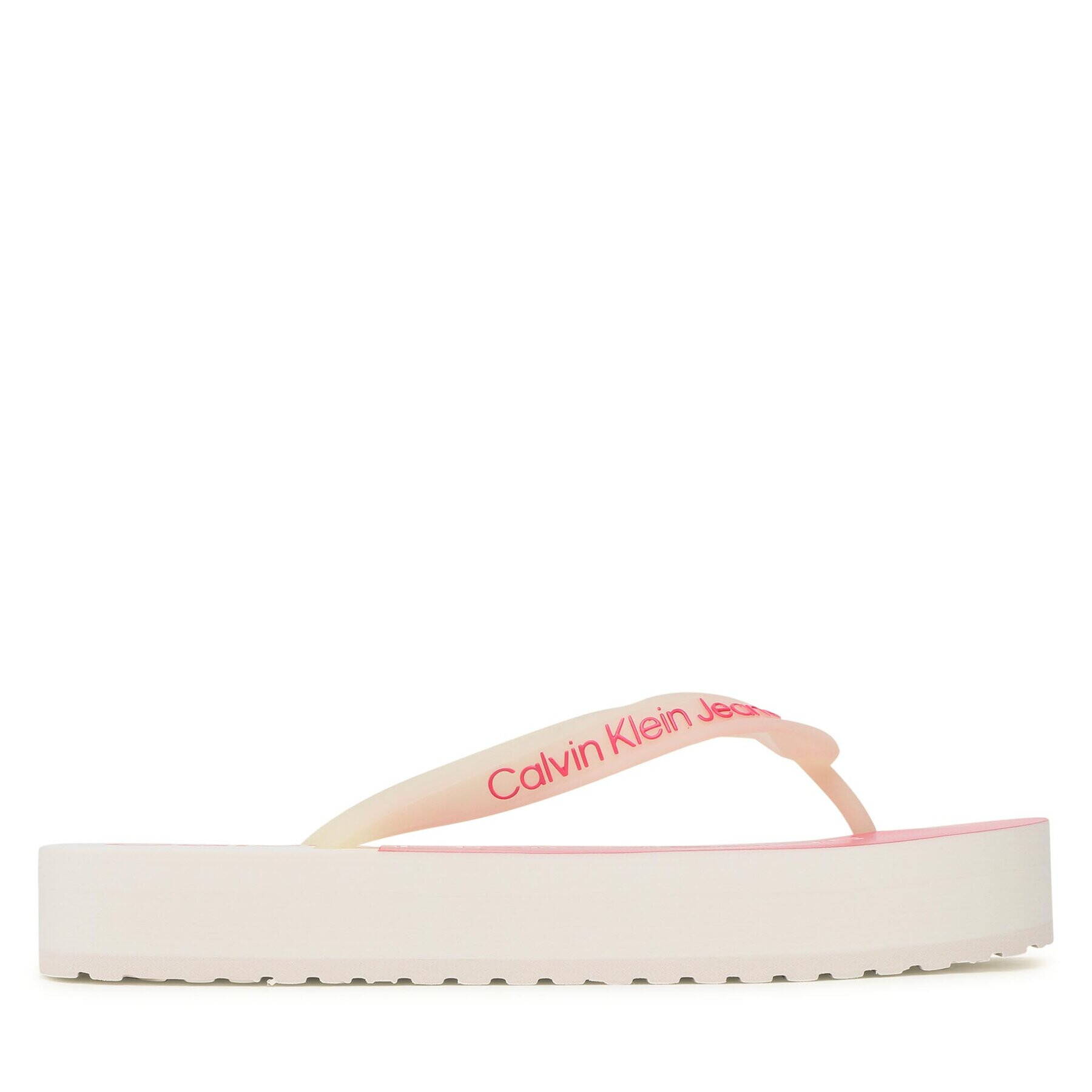 Calvin Klein Jeans Žabky Beach Sandal Flatform YW0YW00716 Écru - Pepit.sk