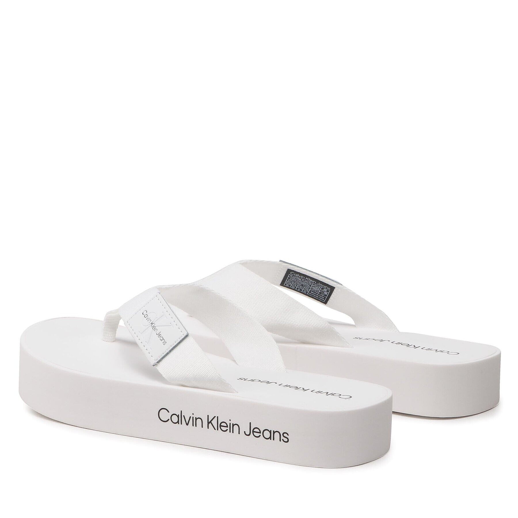 Calvin Klein Jeans Žabky Flatform Flipflop YW0YW00993 Biela - Pepit.sk