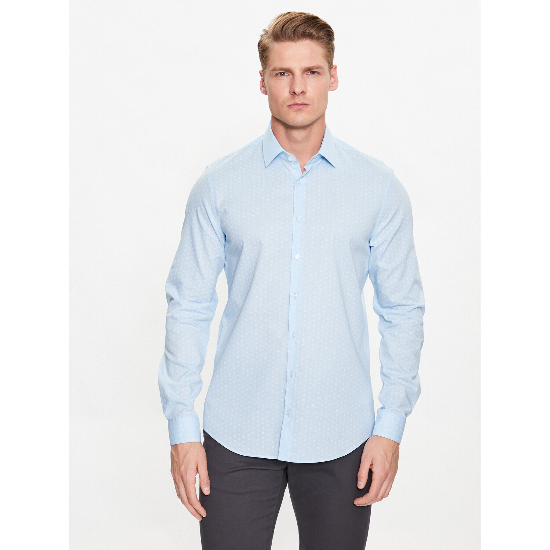 Calvin Klein Košeľa Chambray K10K111282 Modrá Slim Fit - Pepit.sk