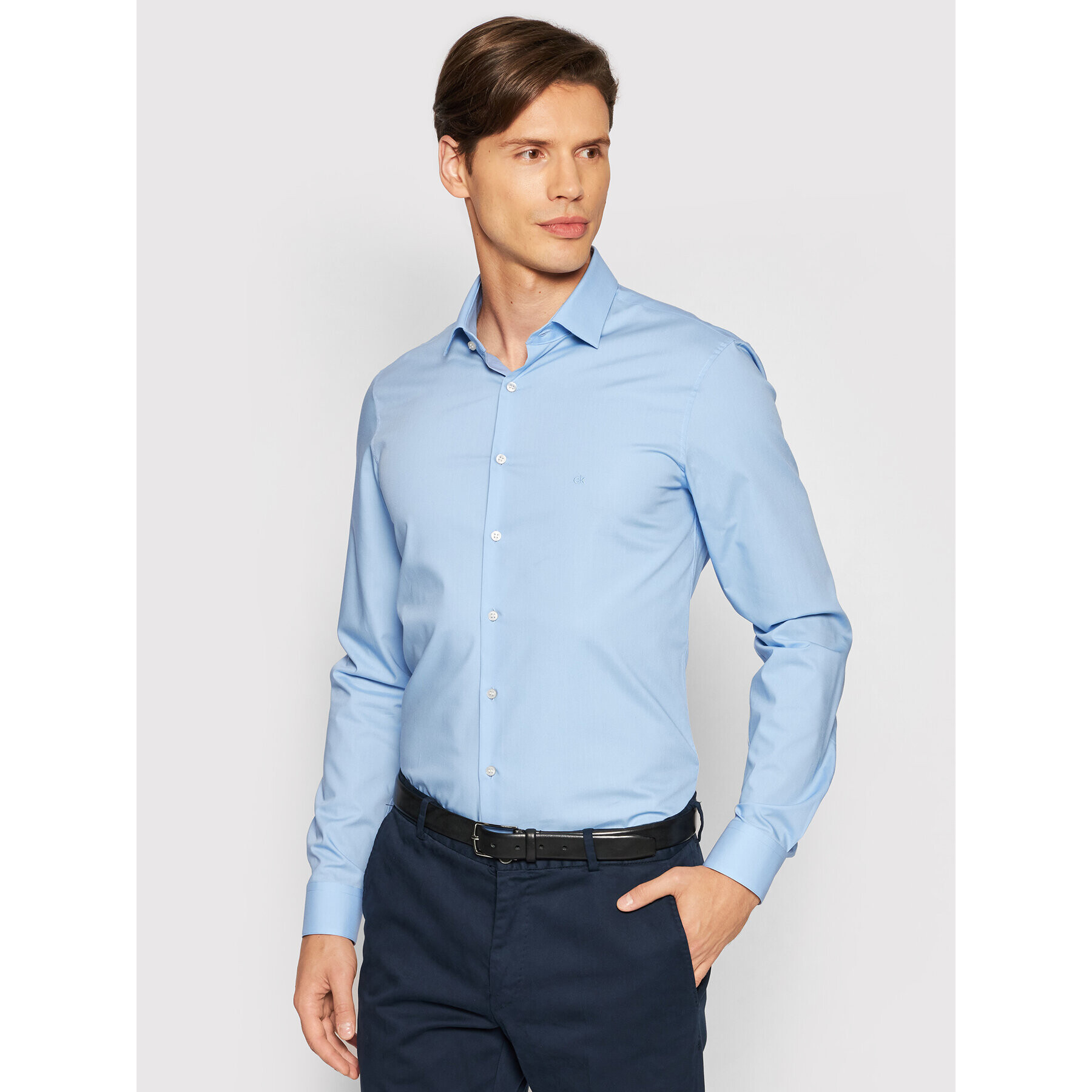 Calvin Klein Košeľa K10K103025455 Modrá Slim Fit - Pepit.sk