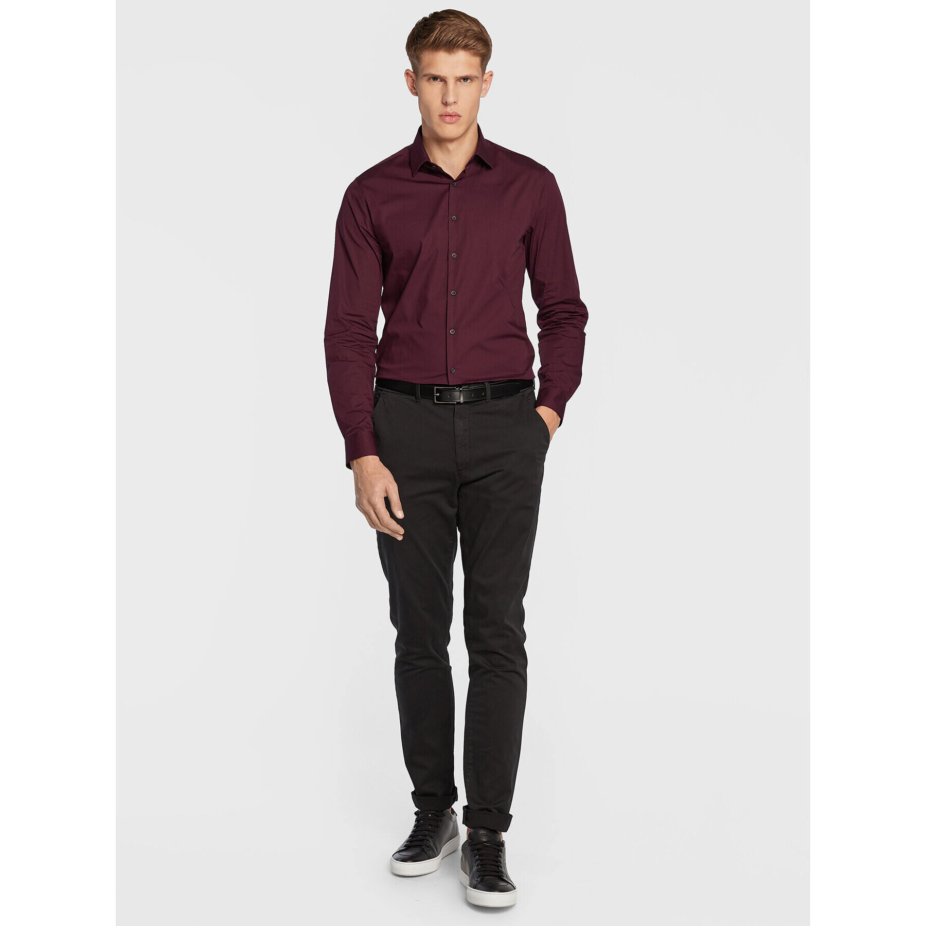 Calvin Klein Košeľa K10K108229 Fialová Slim Fit - Pepit.sk