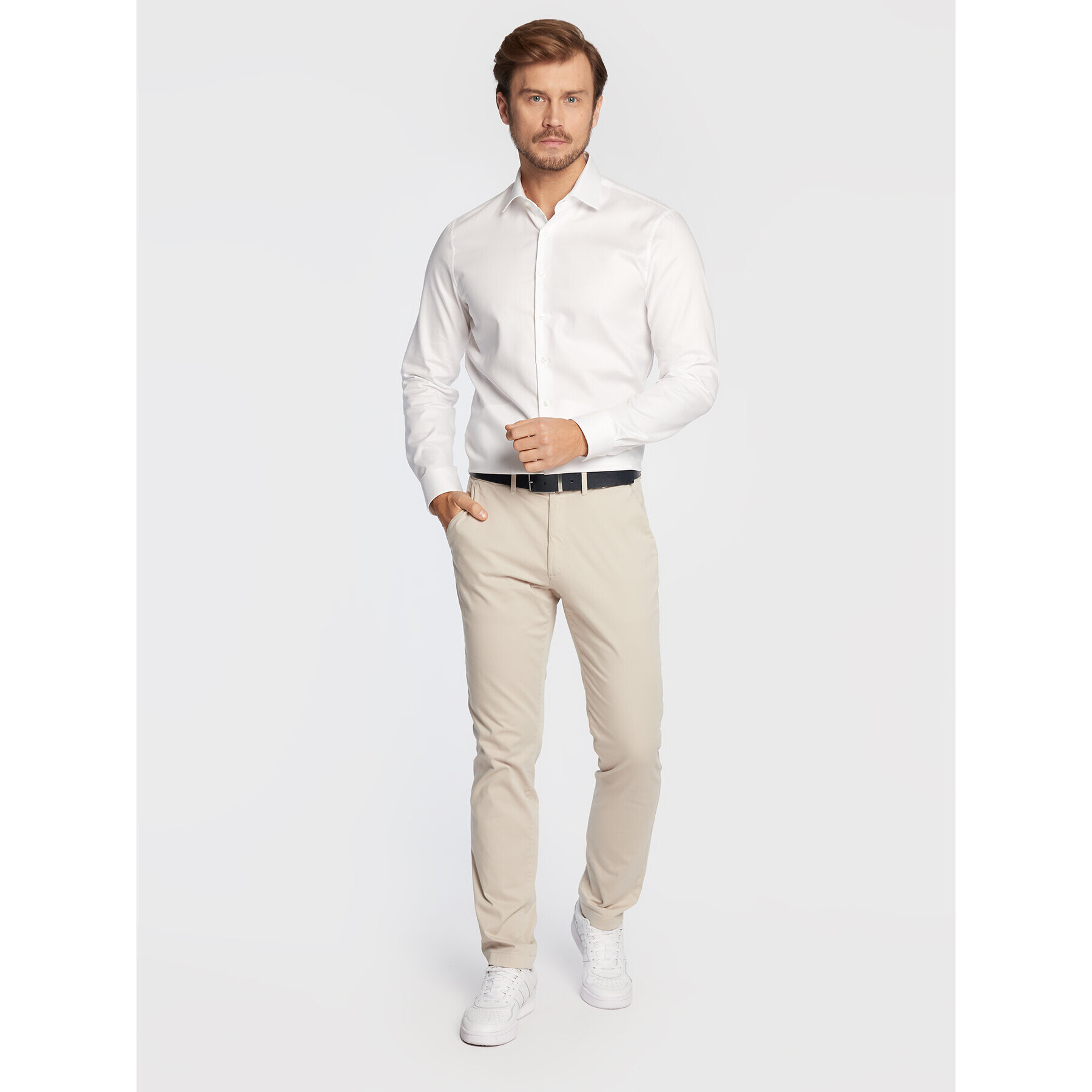 Calvin Klein Košeľa K10K108427 Biela Slim Fit - Pepit.sk