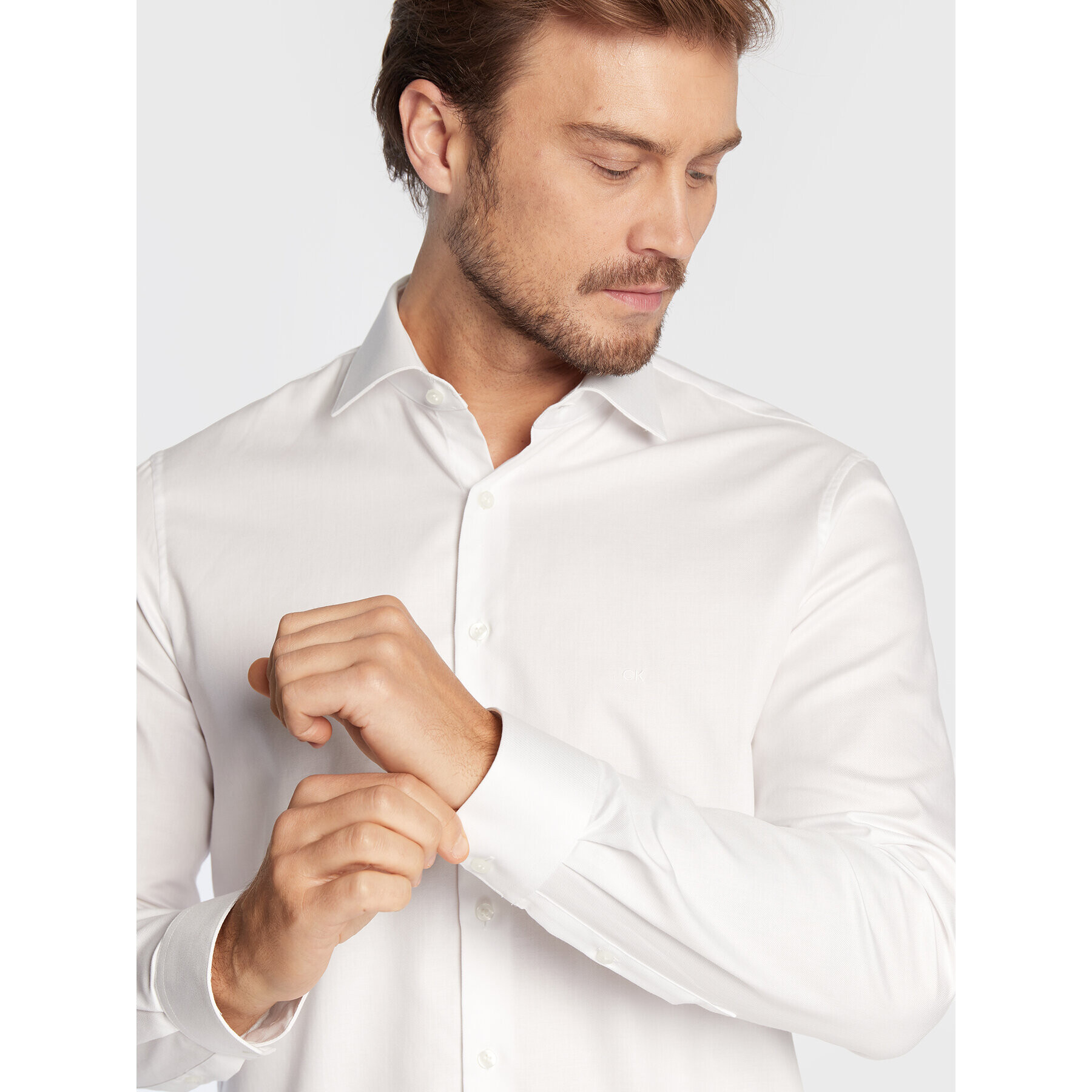 Calvin Klein Košeľa K10K108427 Biela Slim Fit - Pepit.sk