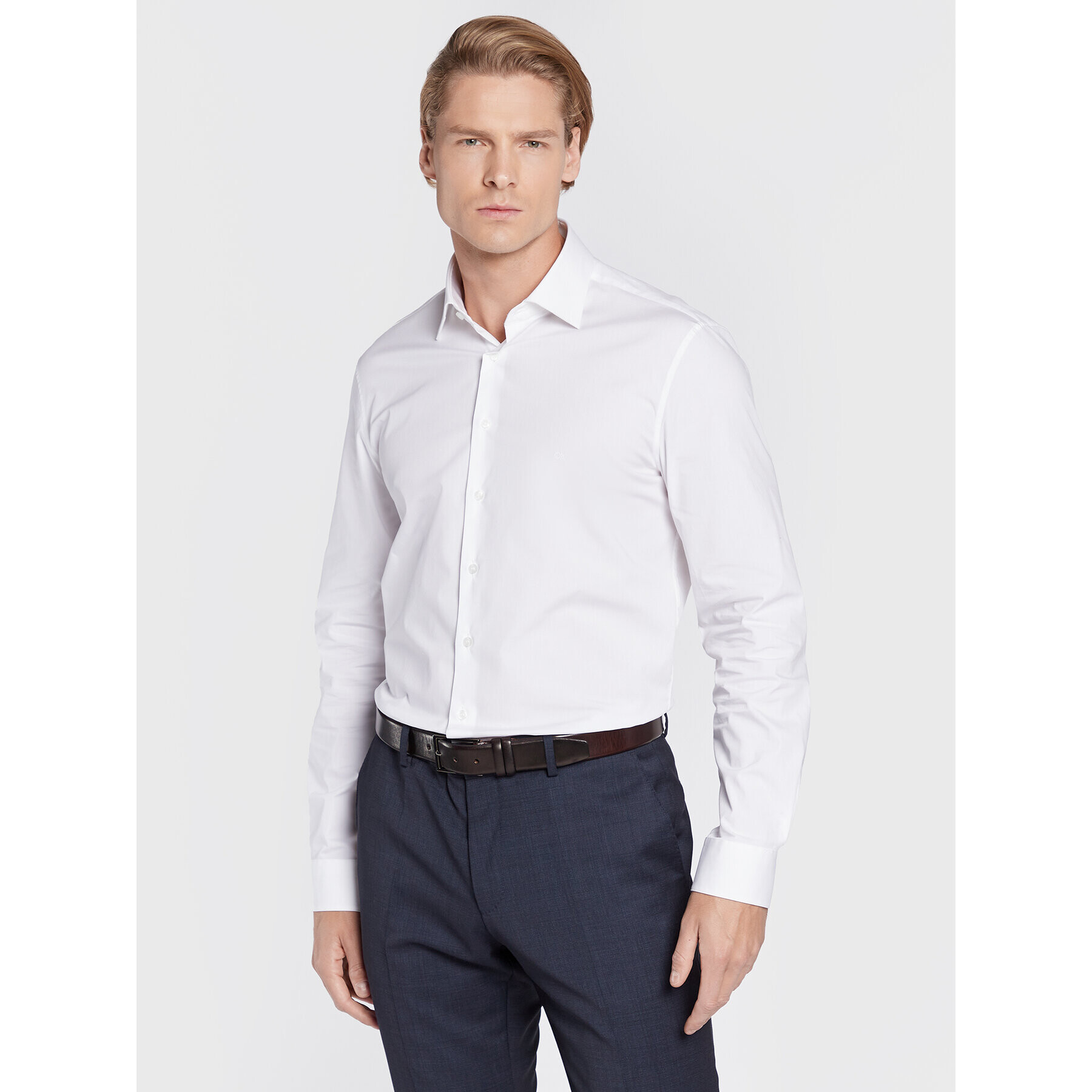 Calvin Klein Košeľa K10K109509 Biela Fitted Fit - Pepit.sk