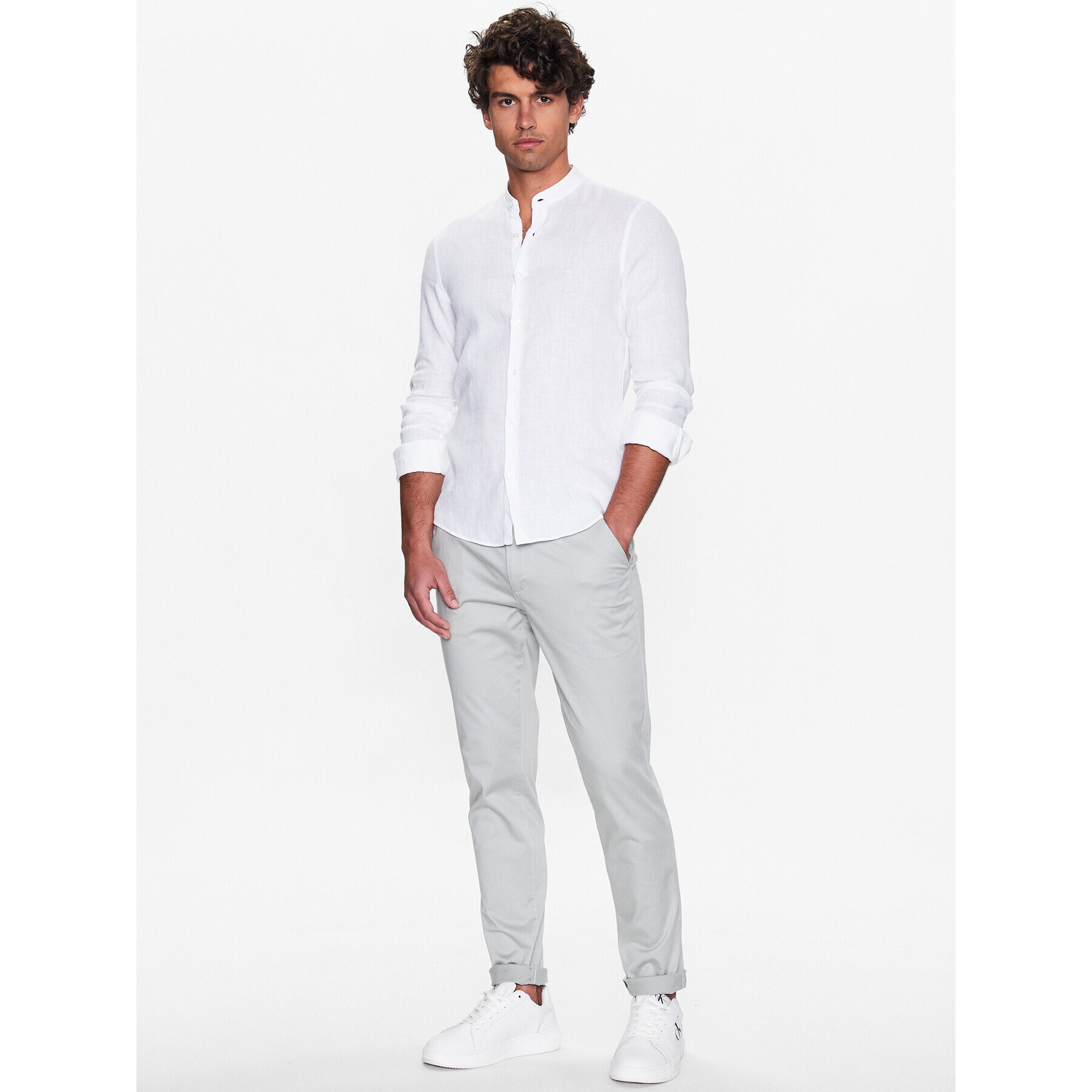 Calvin Klein Košeľa K10K109511 Biela Slim Fit - Pepit.sk