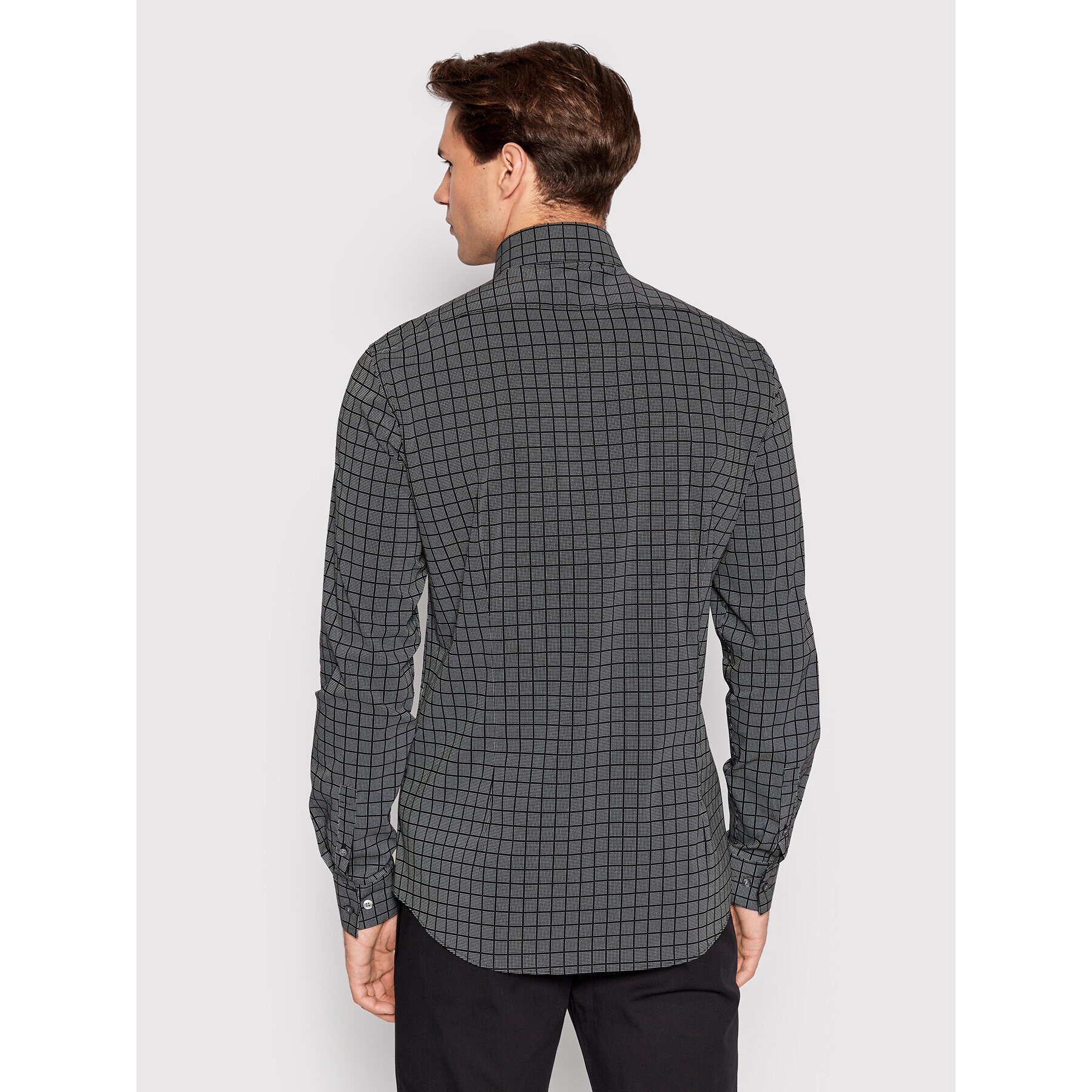 Calvin Klein Košeľa Stain Shield Print K10K109890 Čierna Slim Fit - Pepit.sk