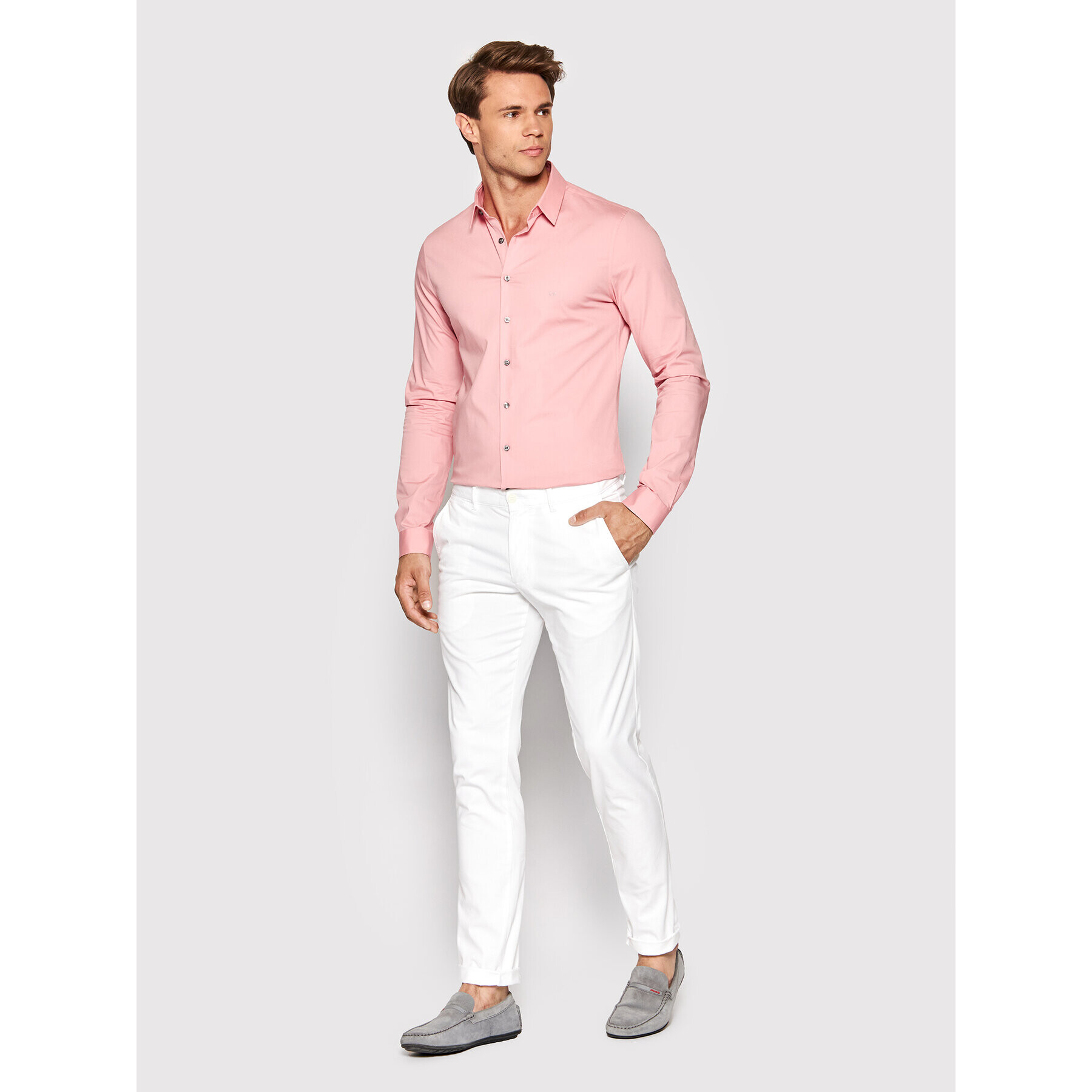 Calvin Klein Košeľa Stretch Extra K10K107346 Ružová Extra Slim Fit - Pepit.sk