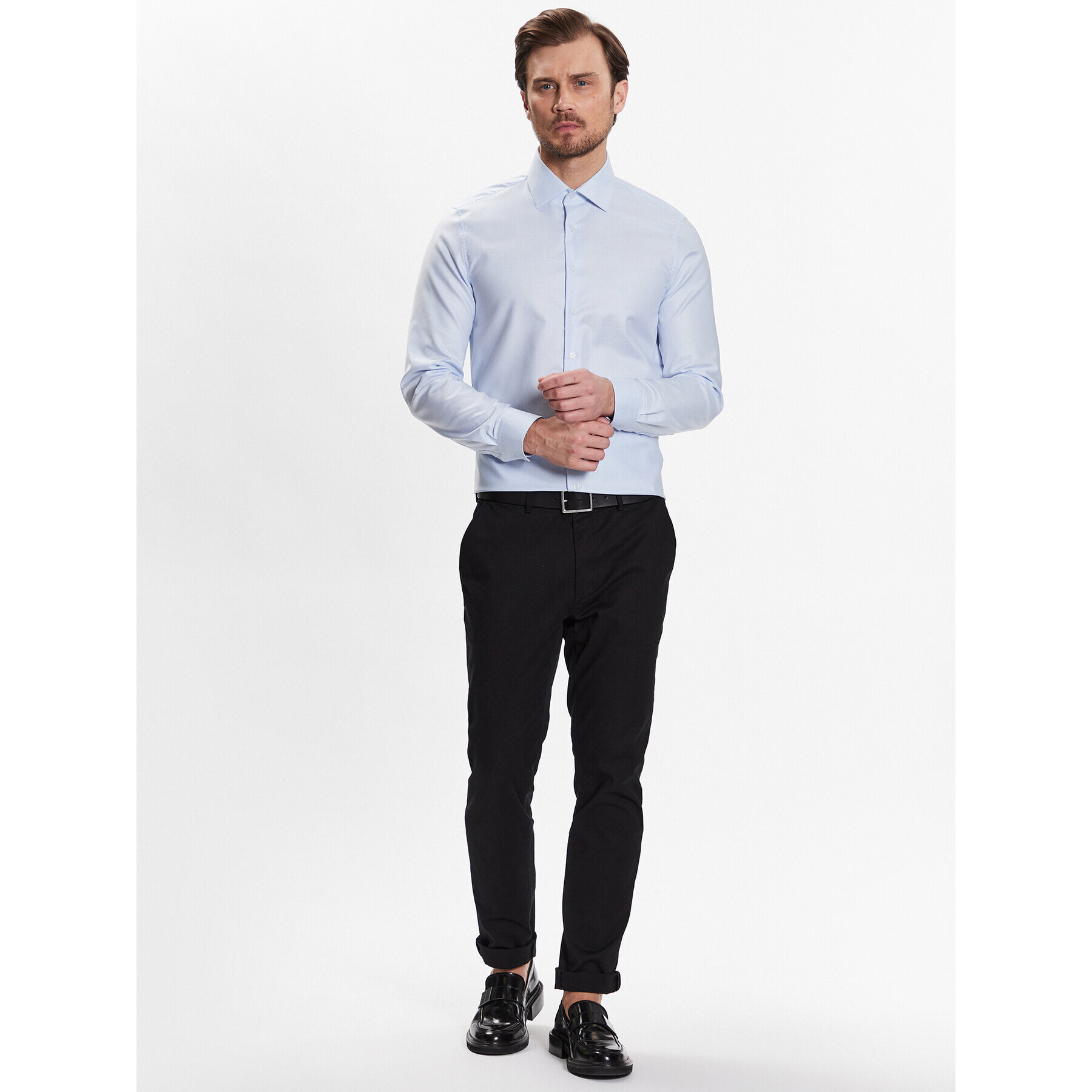 Calvin Klein Košeľa Structure Easy Care Fitted Shirt K10K111293 Modrá Fitted Fit - Pepit.sk