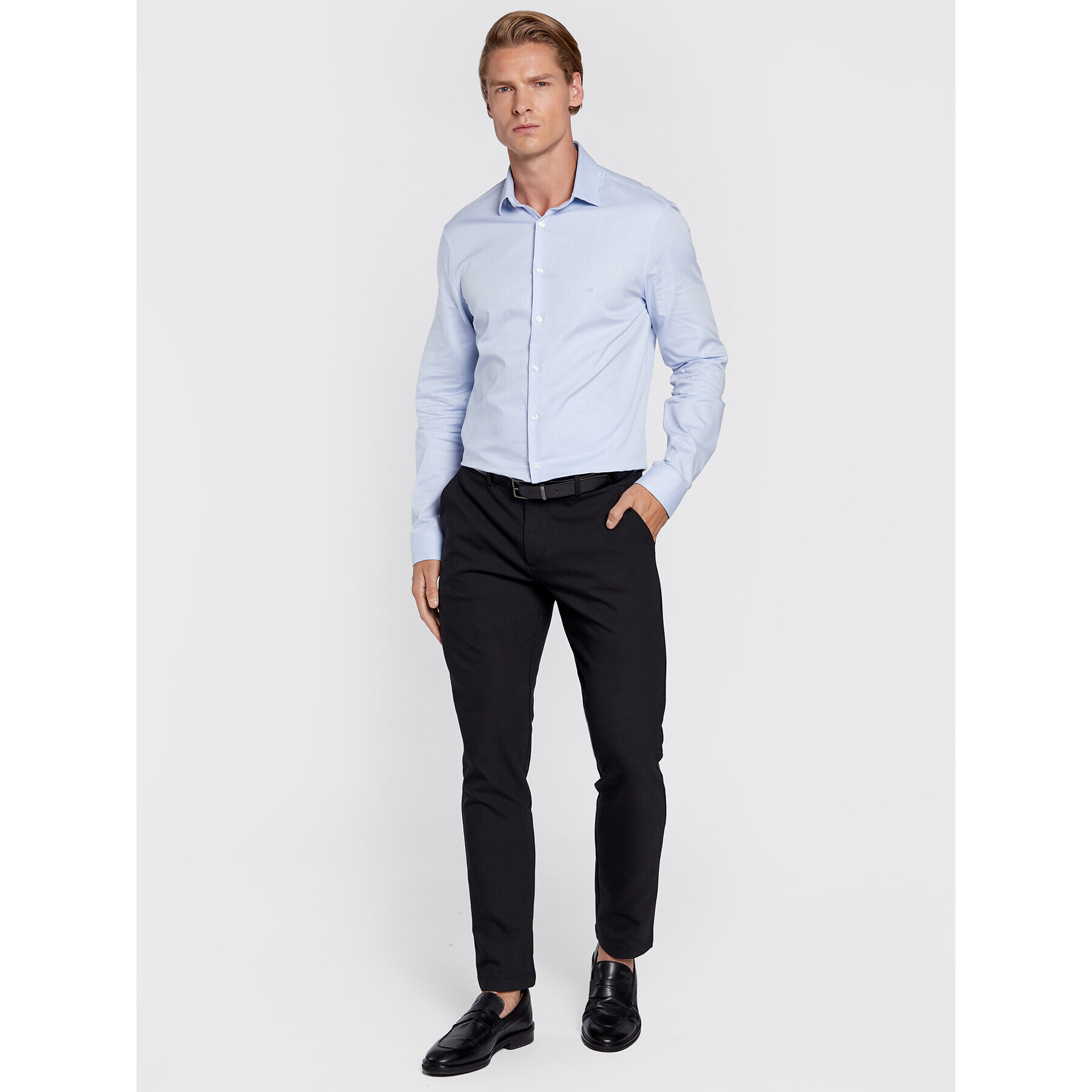 Calvin Klein Košeľa Structure K10K110570 Modrá Slim Fit - Pepit.sk