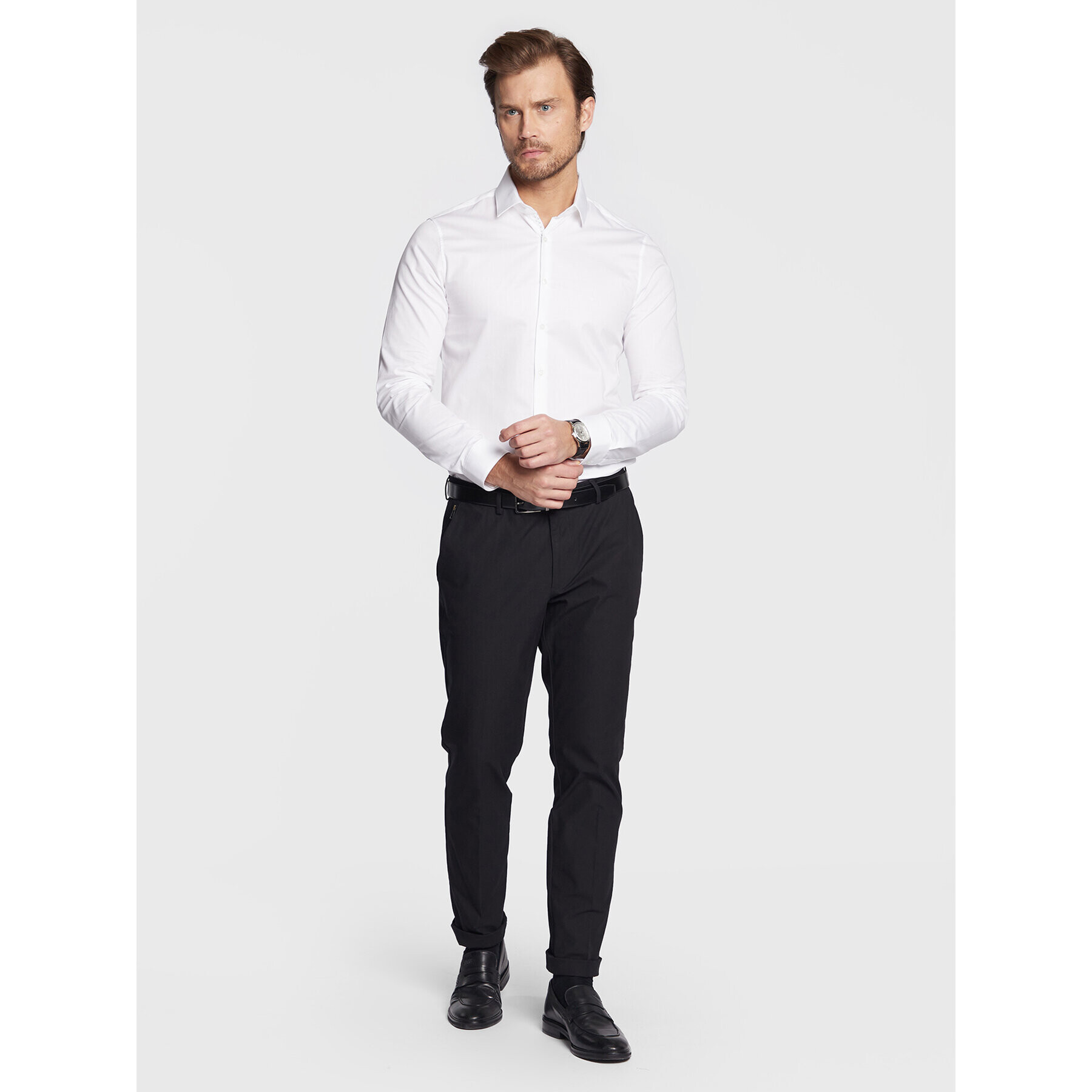 Calvin Klein Košeľa Twill Contrast K10K110551 Biela Slim Fit - Pepit.sk