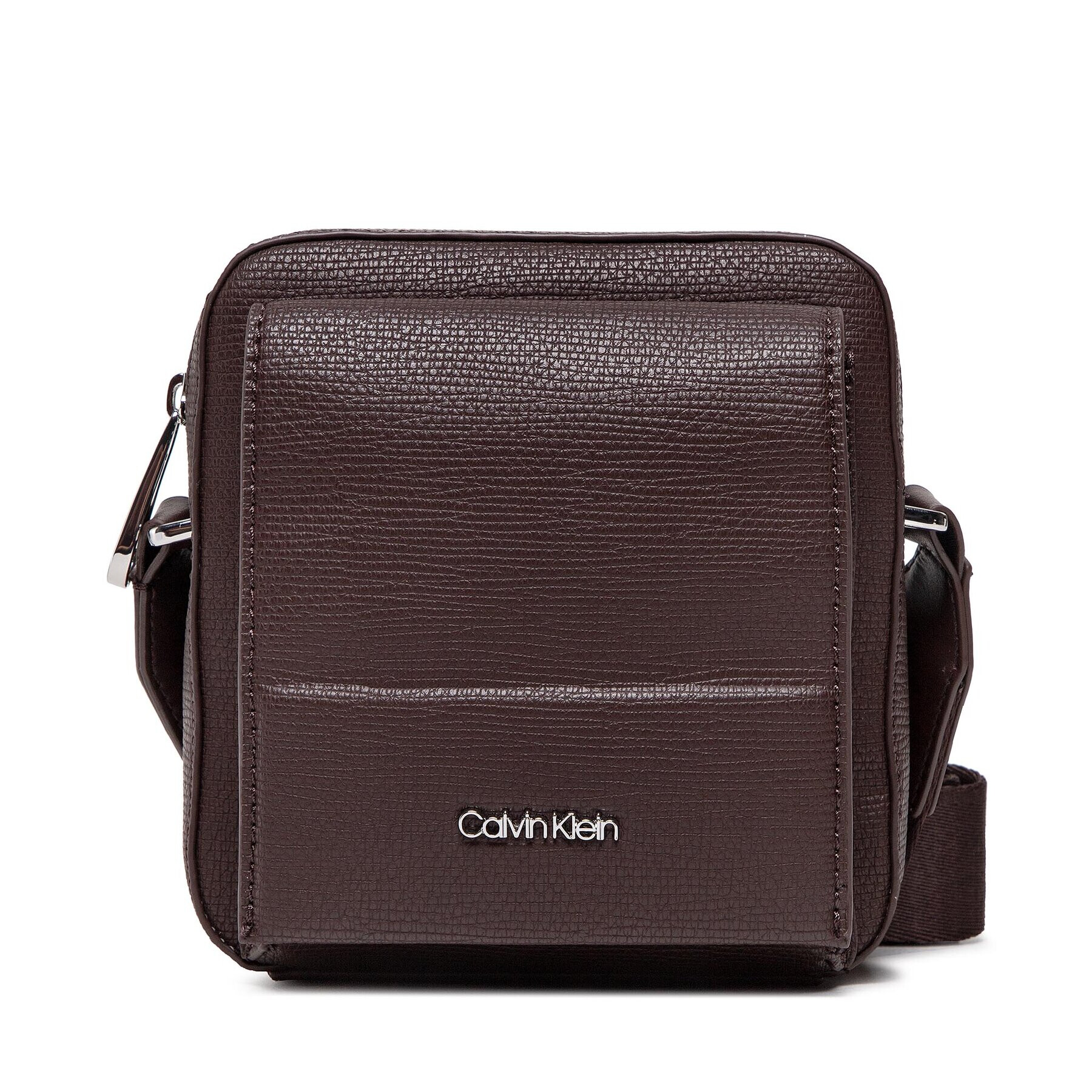 Calvin Klein Ľadvinka Minimalism Cube Reporter K50K509558 Hnedá - Pepit.sk