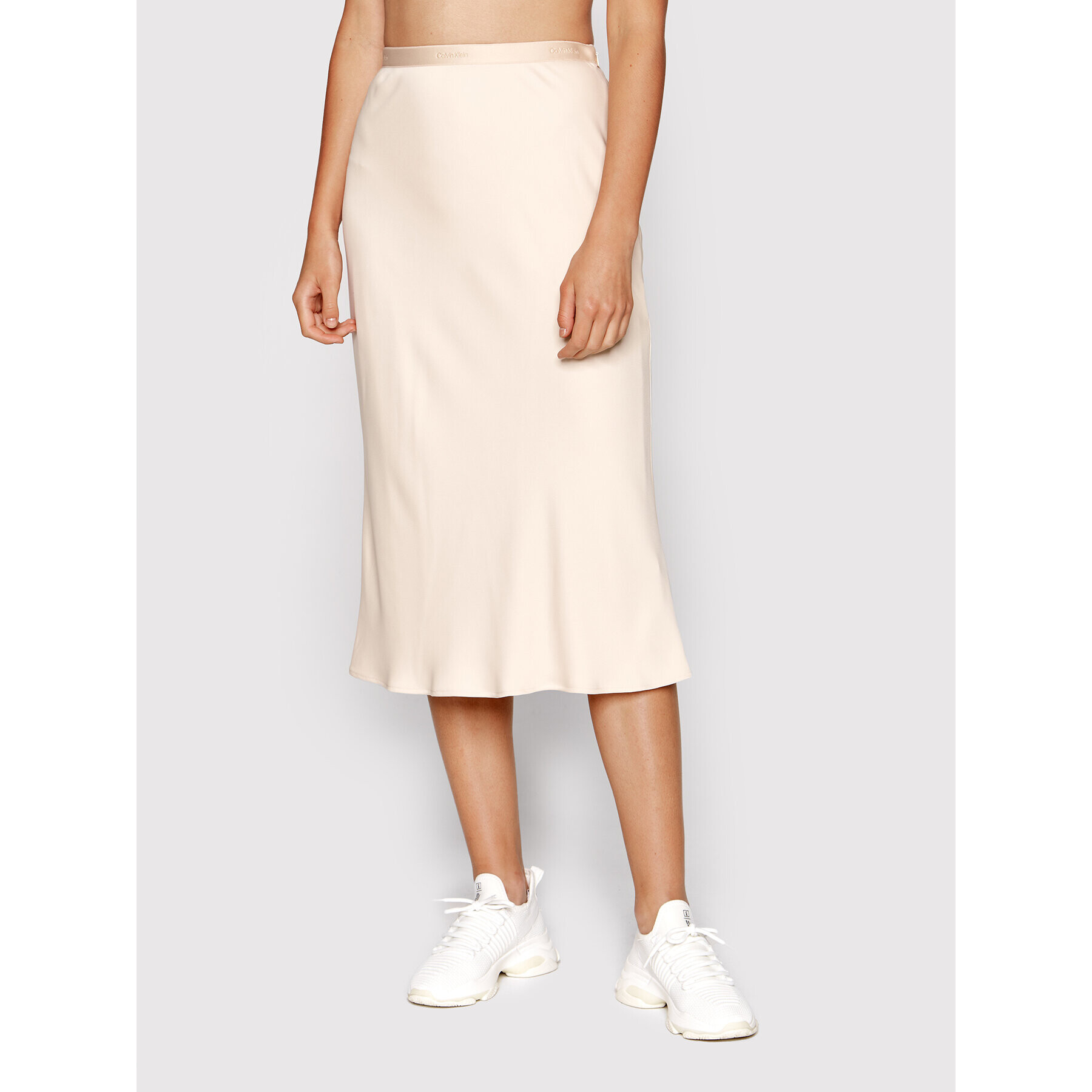 Calvin Klein Midi sukňa K20K204876 Béžová Regular Fit - Pepit.sk