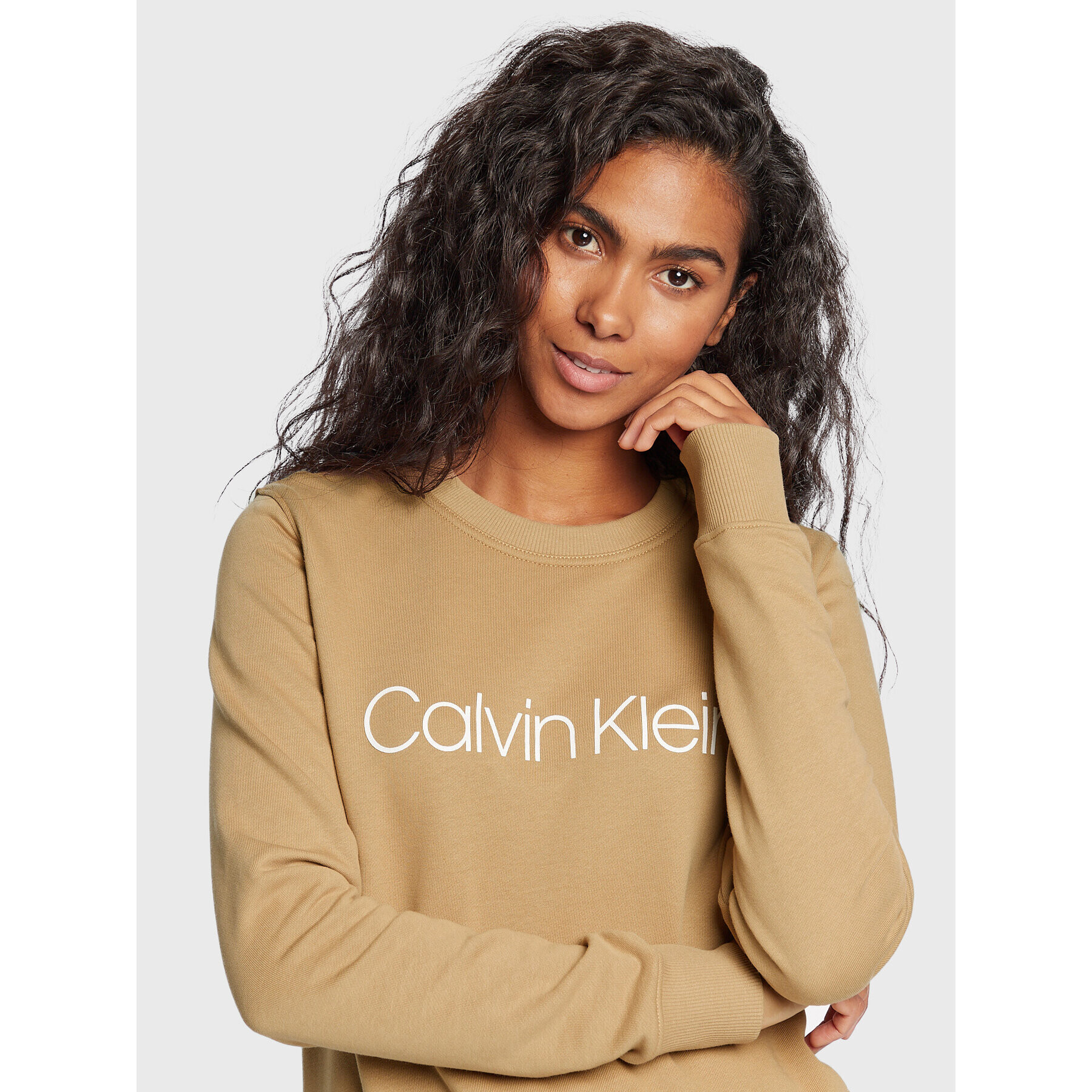 Calvin Klein Mikina Core Logo K20K202157 Béžová Regular Fit - Pepit.sk