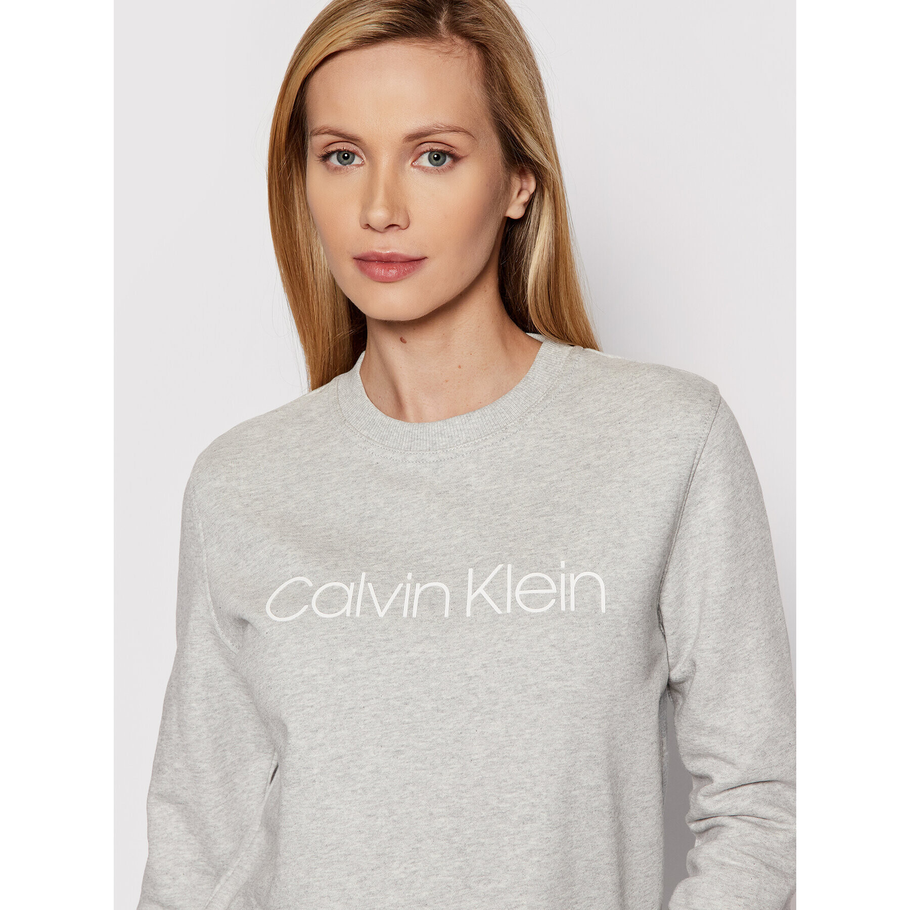 Calvin Klein Mikina Ls Core Logo K20K202157 Sivá Regular Fit - Pepit.sk