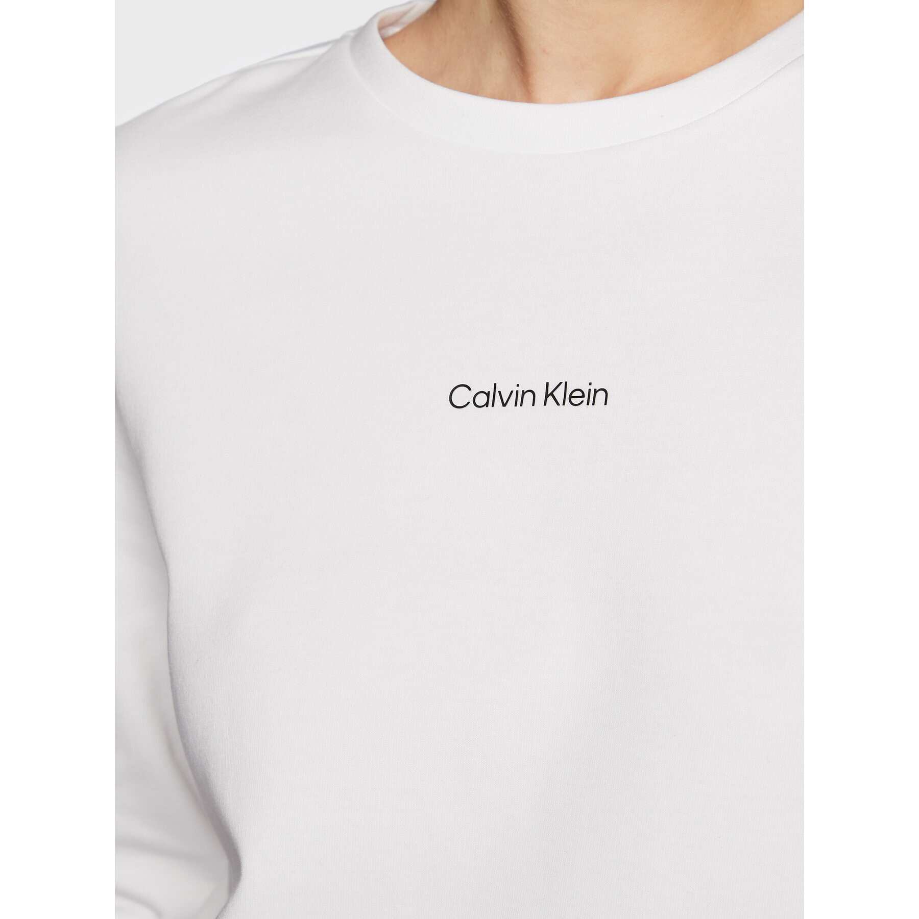 Calvin Klein Mikina Micro Logo K20K205453 Biela Regular Fit - Pepit.sk