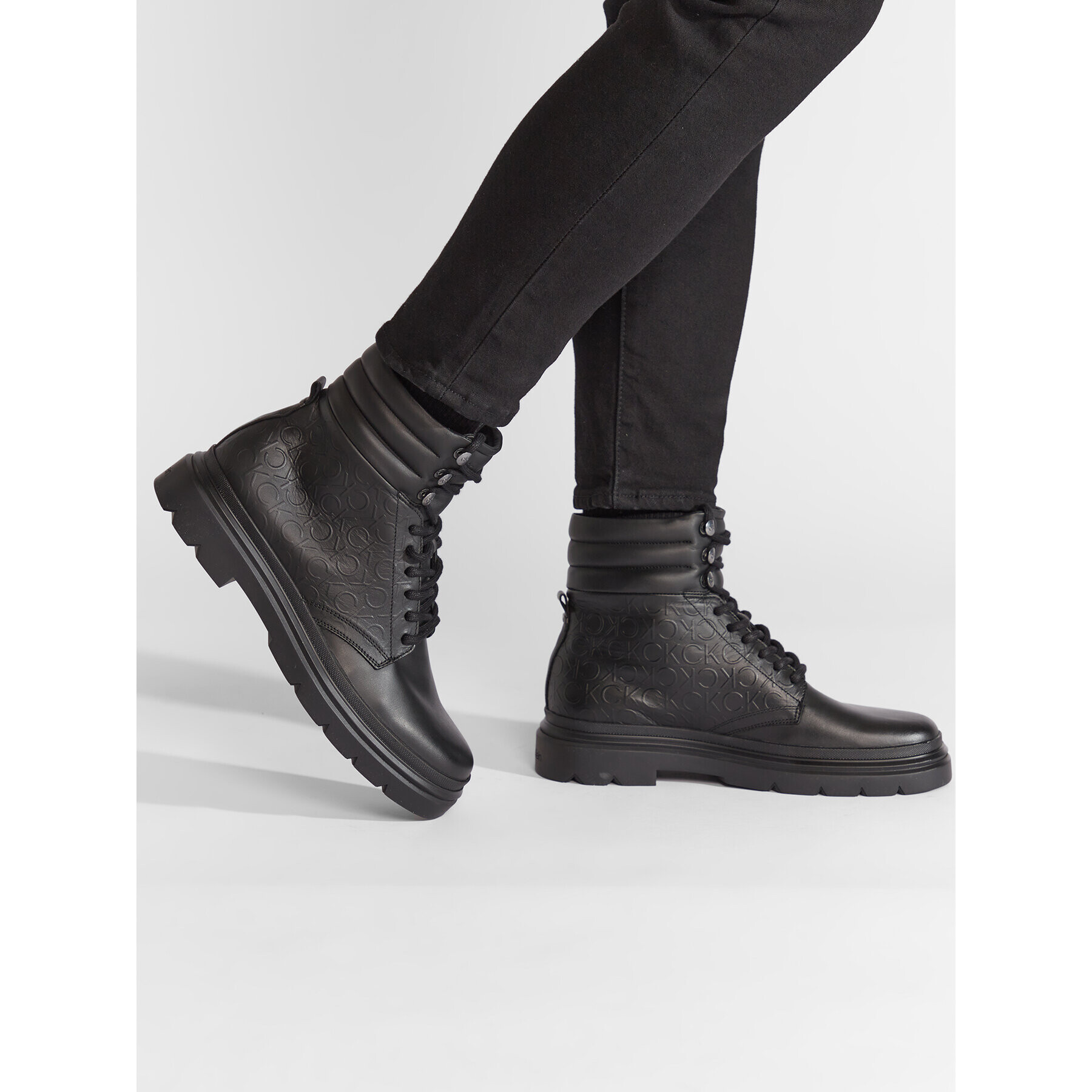 Calvin Klein Outdoorová obuv Combat Boot Mono HM0HM00841 Čierna - Pepit.sk