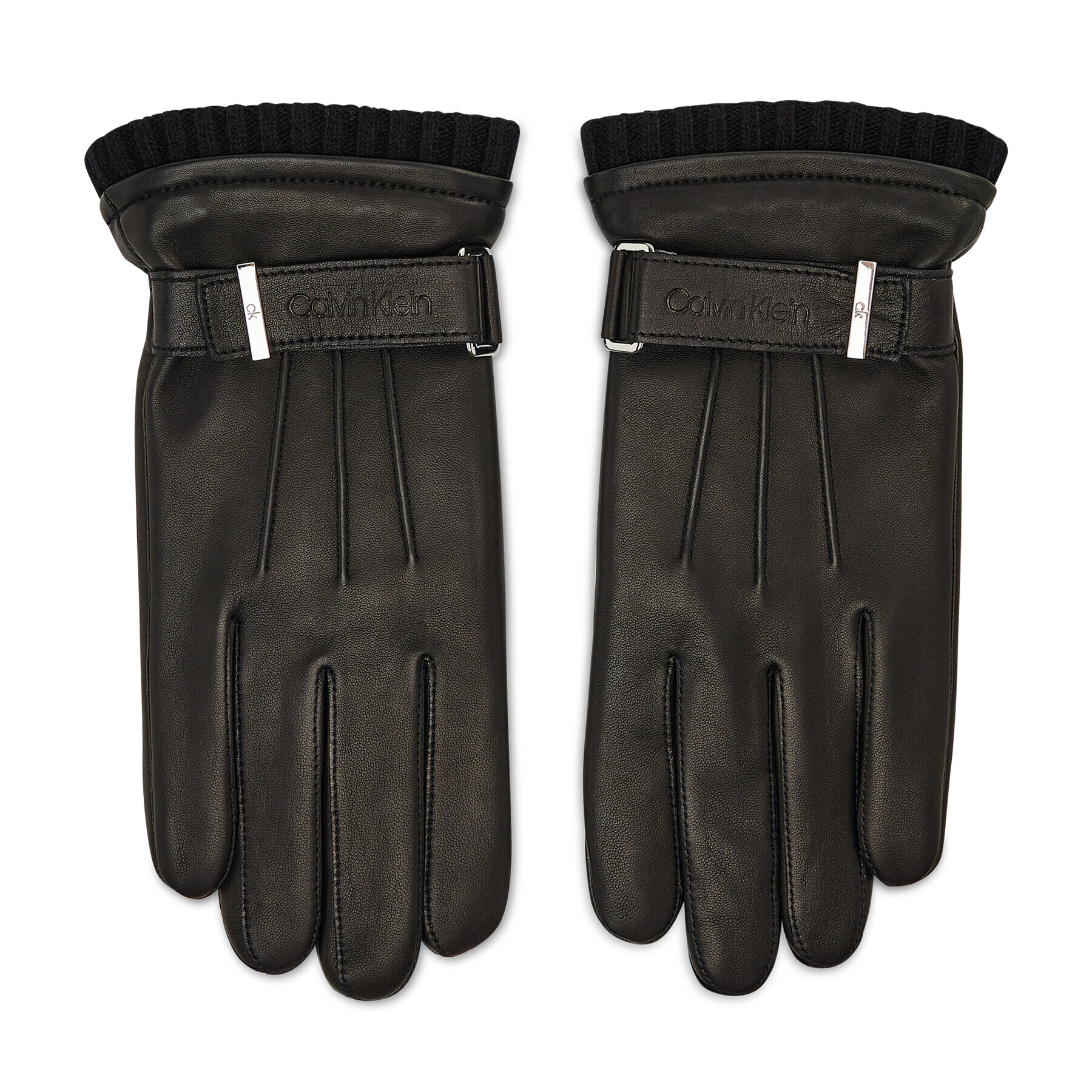 Calvin Klein Pánske rukavice Leather Rivet Gloves K50K507425 Čierna - Pepit.sk