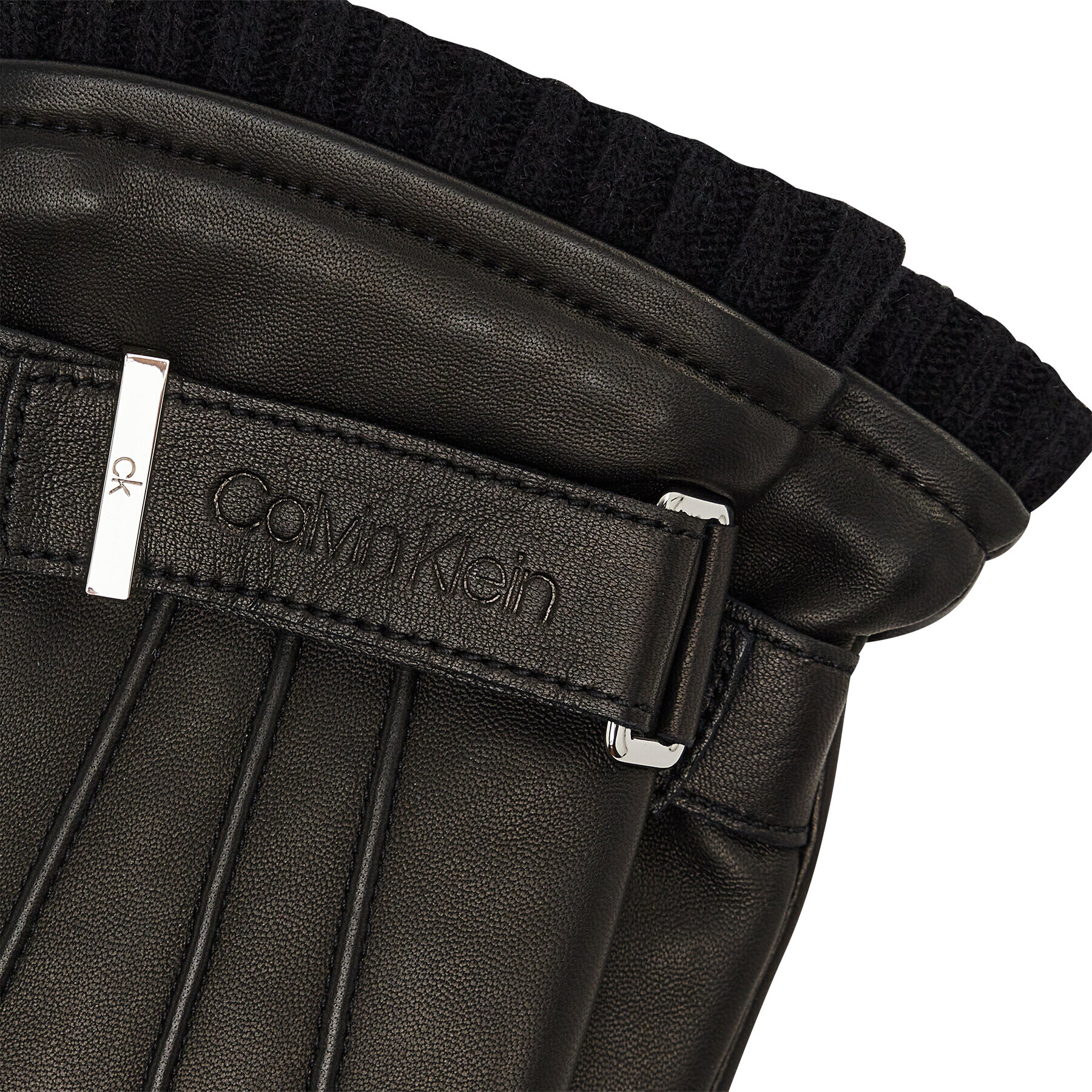 Calvin Klein Pánske rukavice Leather Rivet Gloves K50K507425 Čierna - Pepit.sk