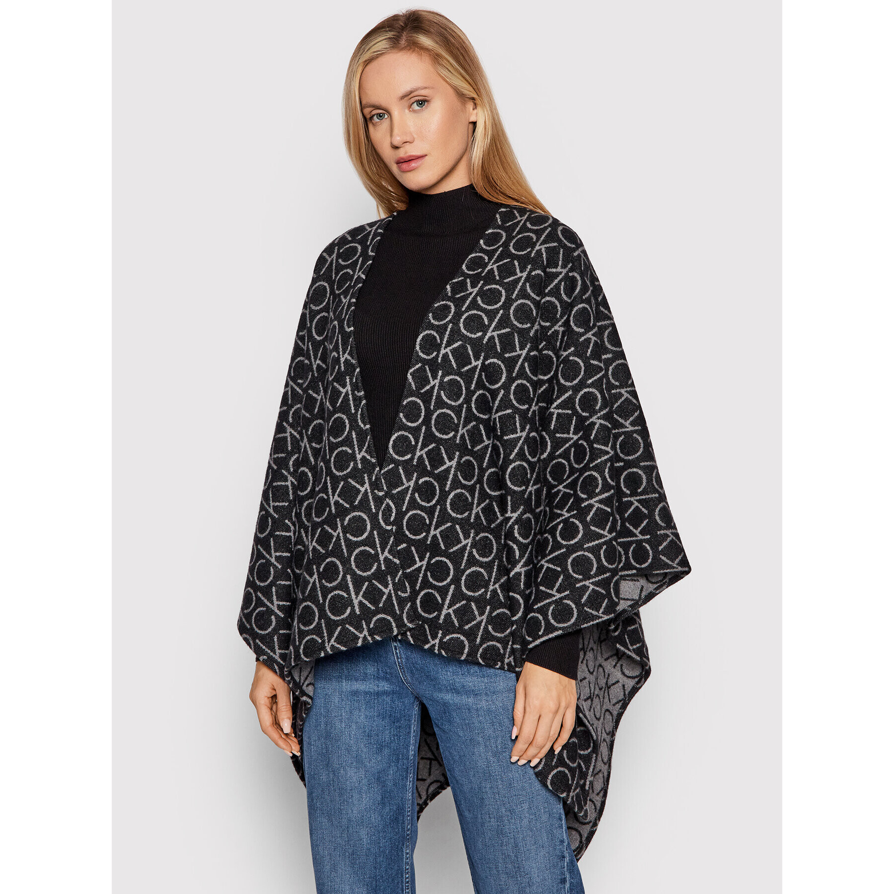 Calvin Klein Pončo Poncho K60K607824 Čierna Regular Fit - Pepit.sk