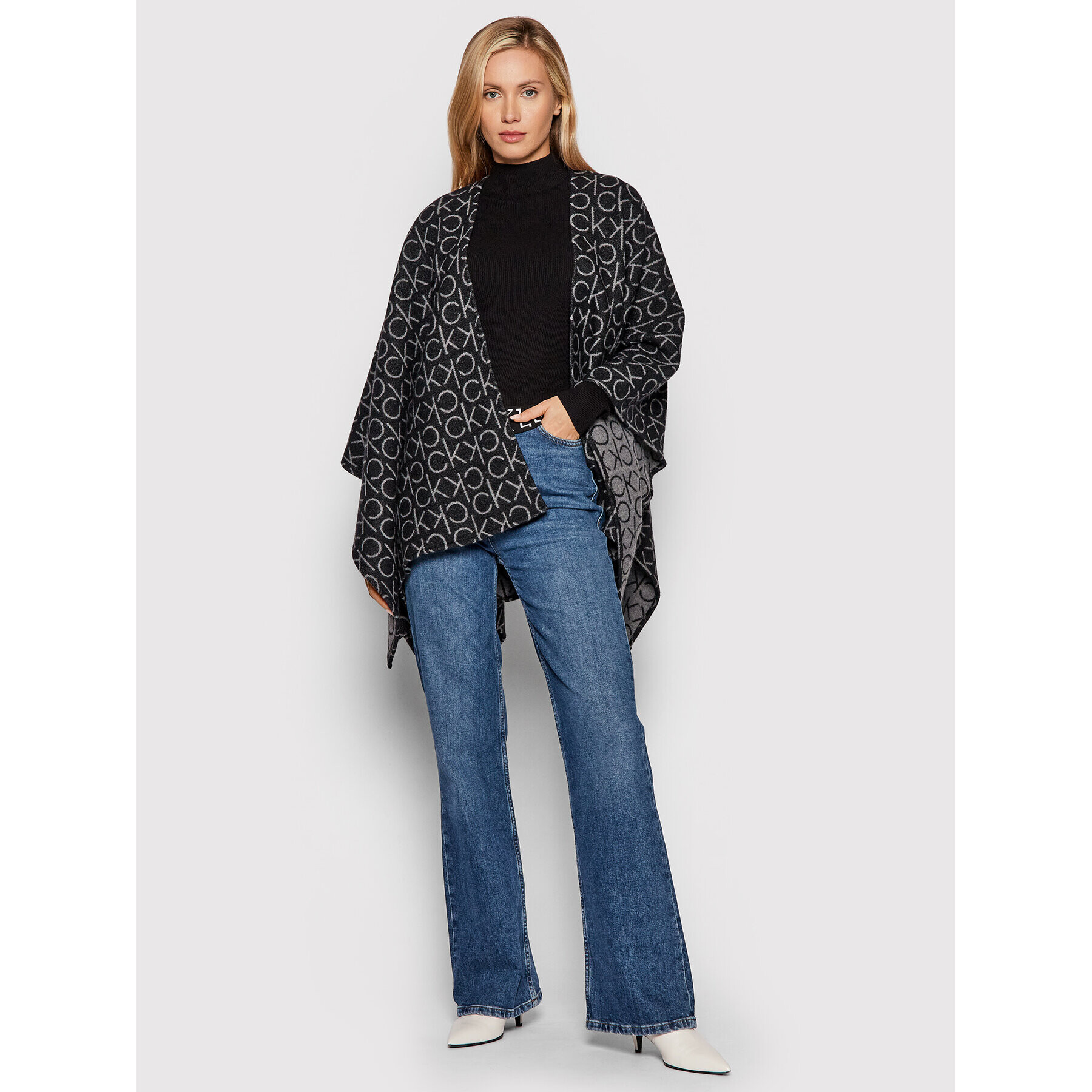 Calvin Klein Pončo Poncho K60K607824 Čierna Regular Fit - Pepit.sk