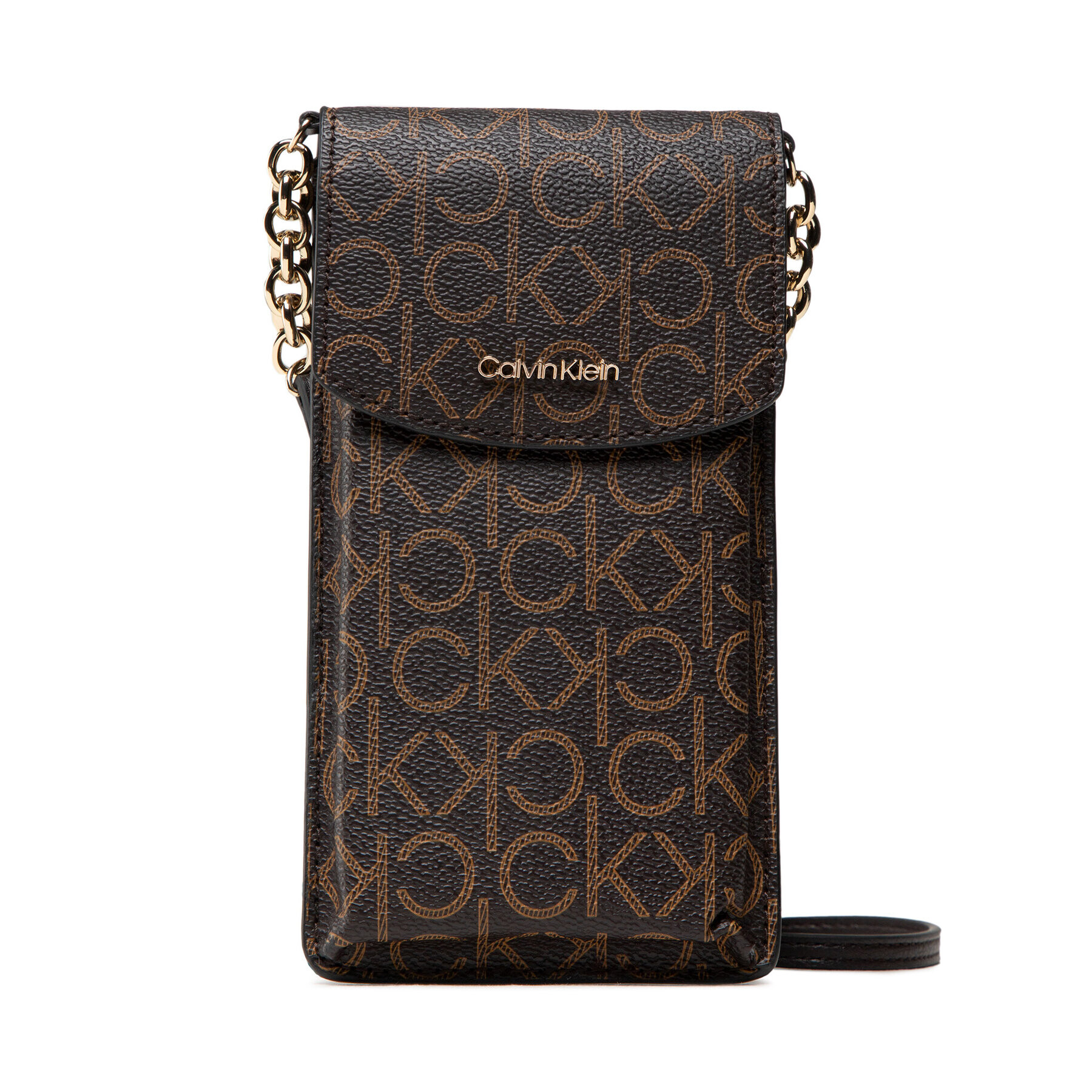 Calvin Klein Puzdro na telefón Ck Must Phone Pouch Xbody Mono K60K608576 Hnedá - Pepit.sk