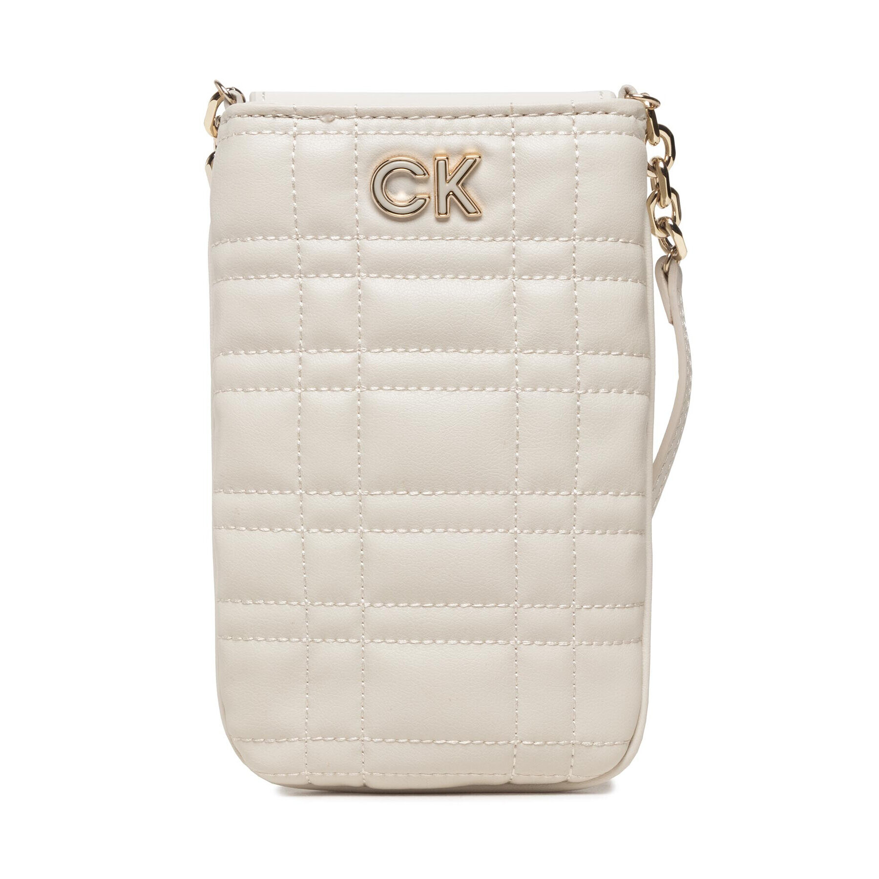 Calvin Klein Puzdro na telefón Re-Lock Quilt Phone Pouch K60K609911 Béžová - Pepit.sk