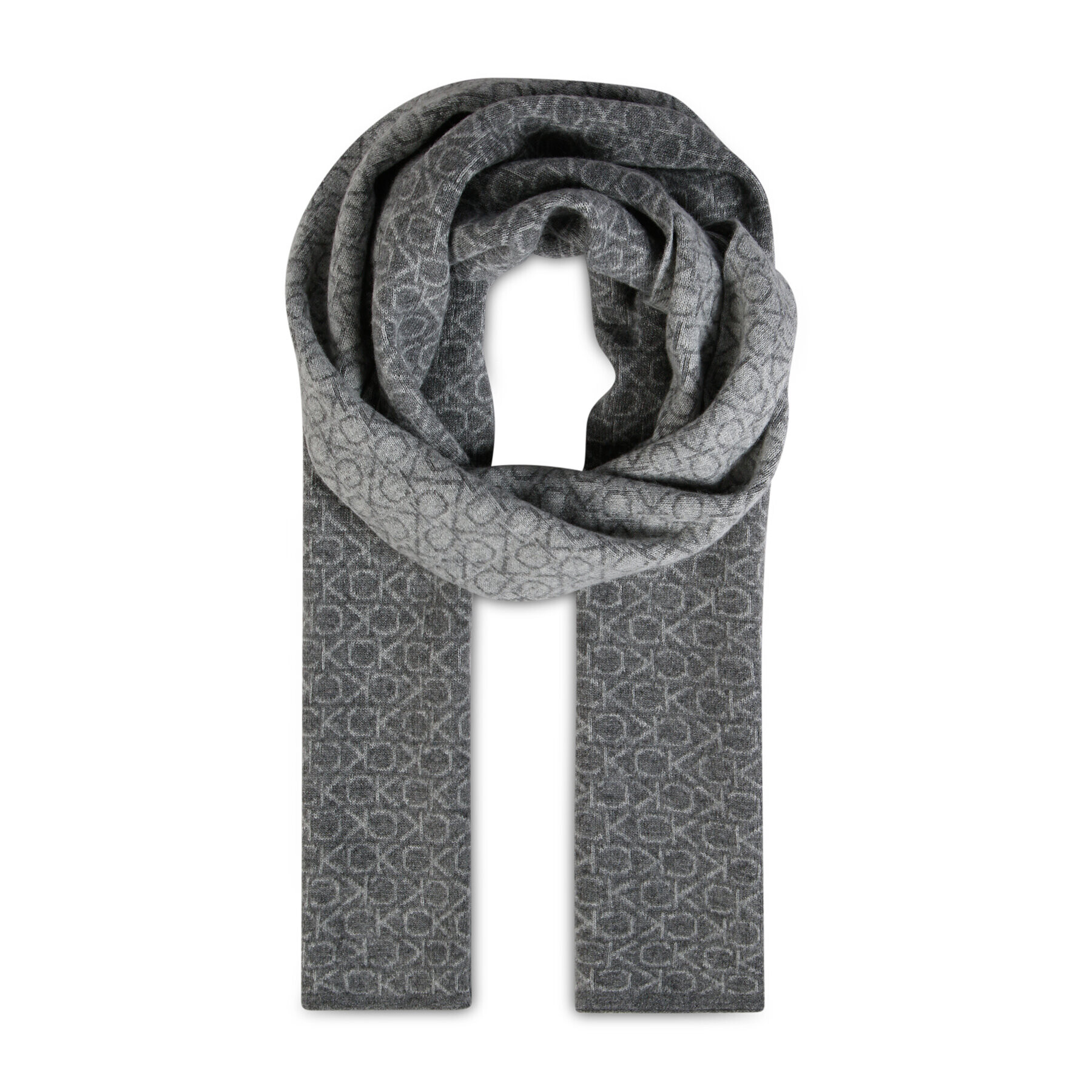 Calvin Klein Šál Ck Monogram Wool Scarf 30x180 K50K509703 Sivá - Pepit.sk