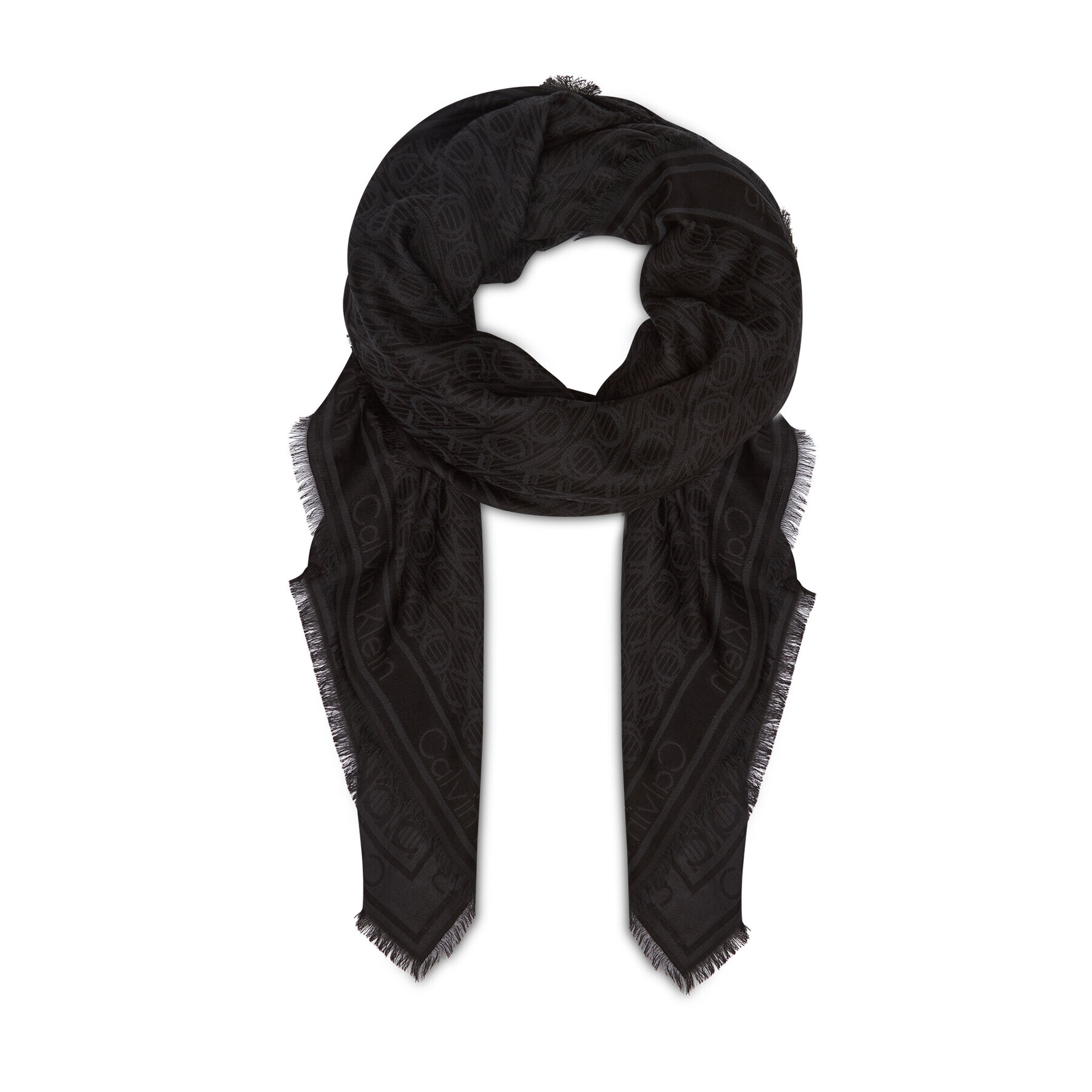 Calvin Klein Šál/Šatka Scarf Mono Jacquard Pr K60K606843 Čierna - Pepit.sk