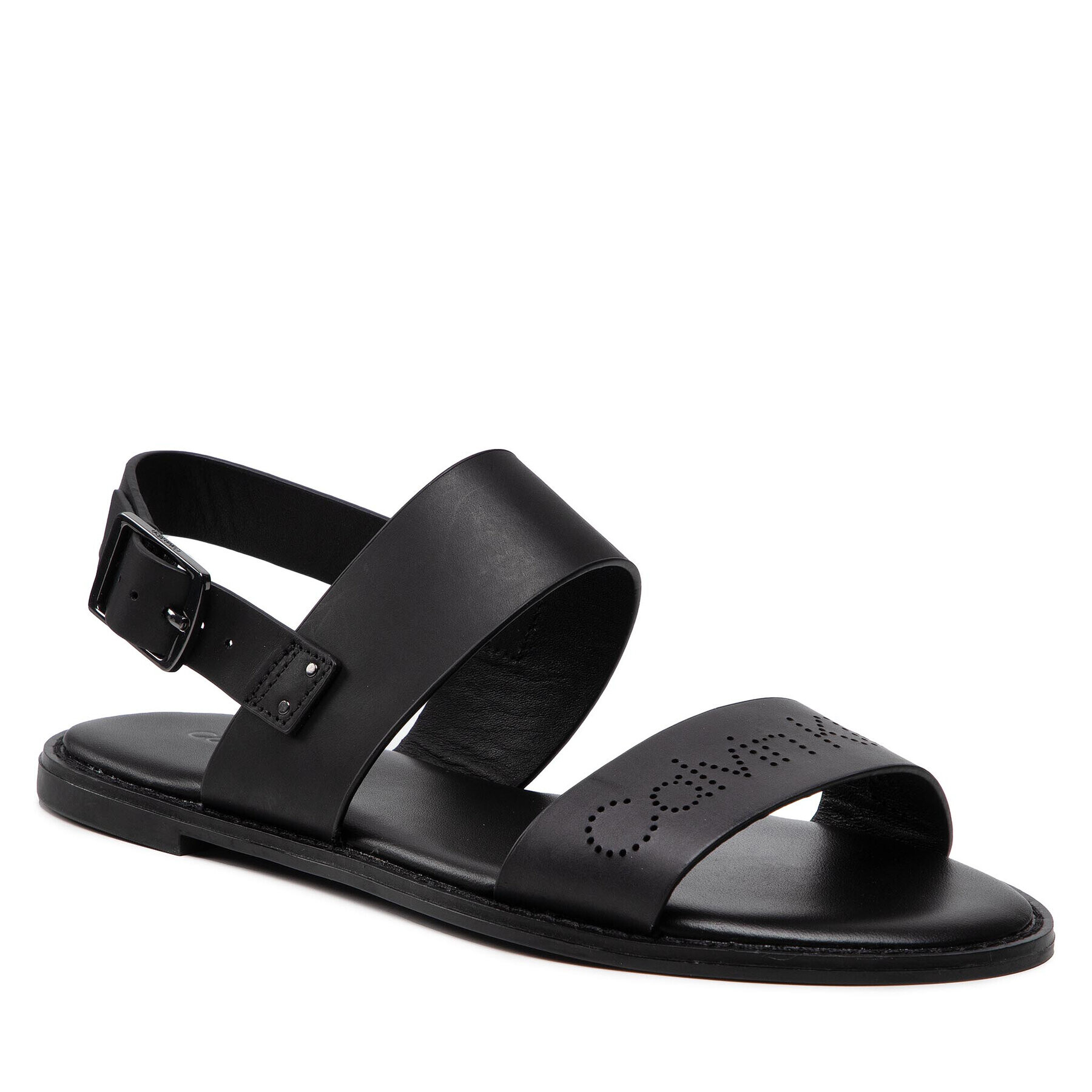 Calvin Klein Sandále Almond Flat Sandal Perf HW0HW00682 Čierna - Pepit.sk