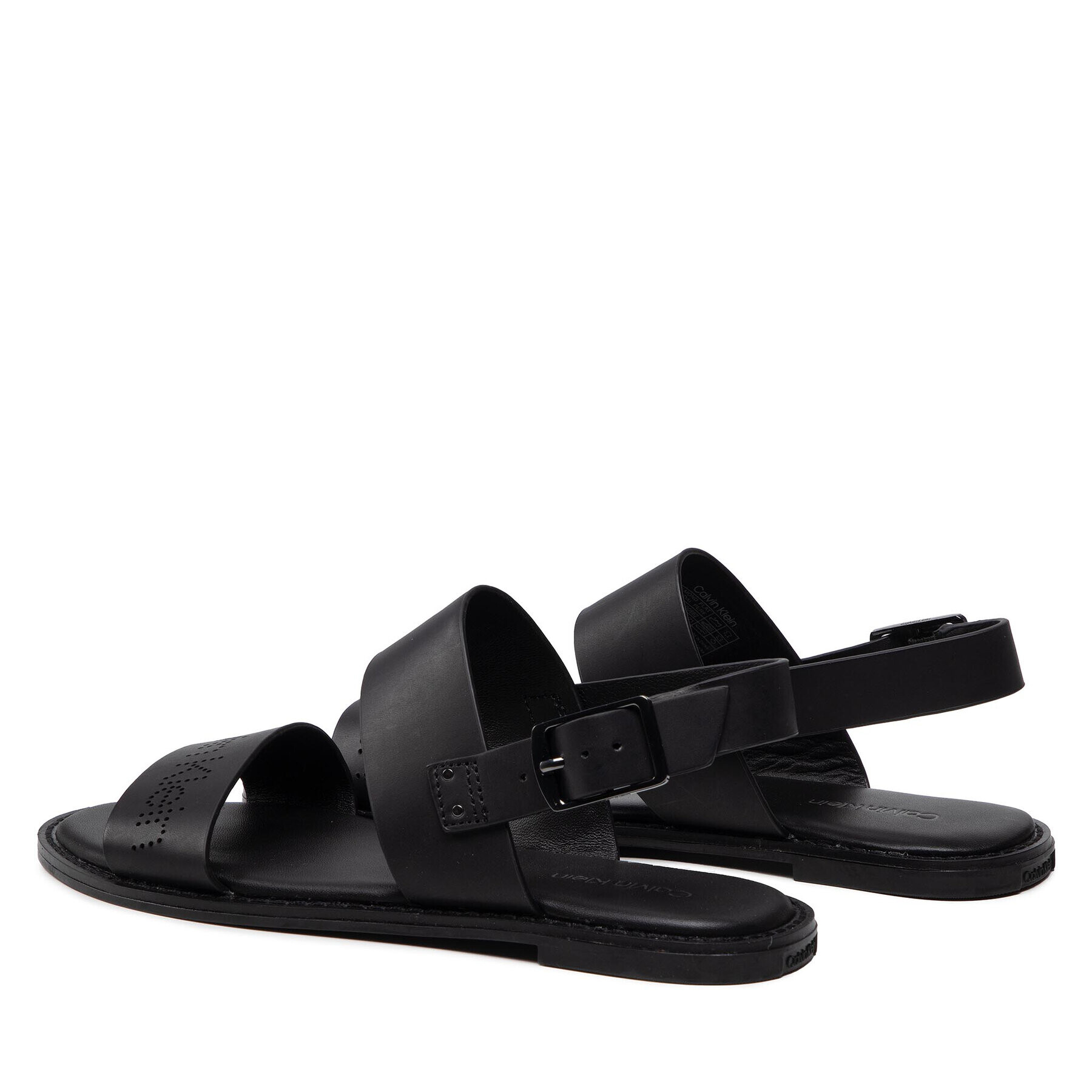 Calvin Klein Sandále Almond Flat Sandal Perf HW0HW00682 Čierna - Pepit.sk