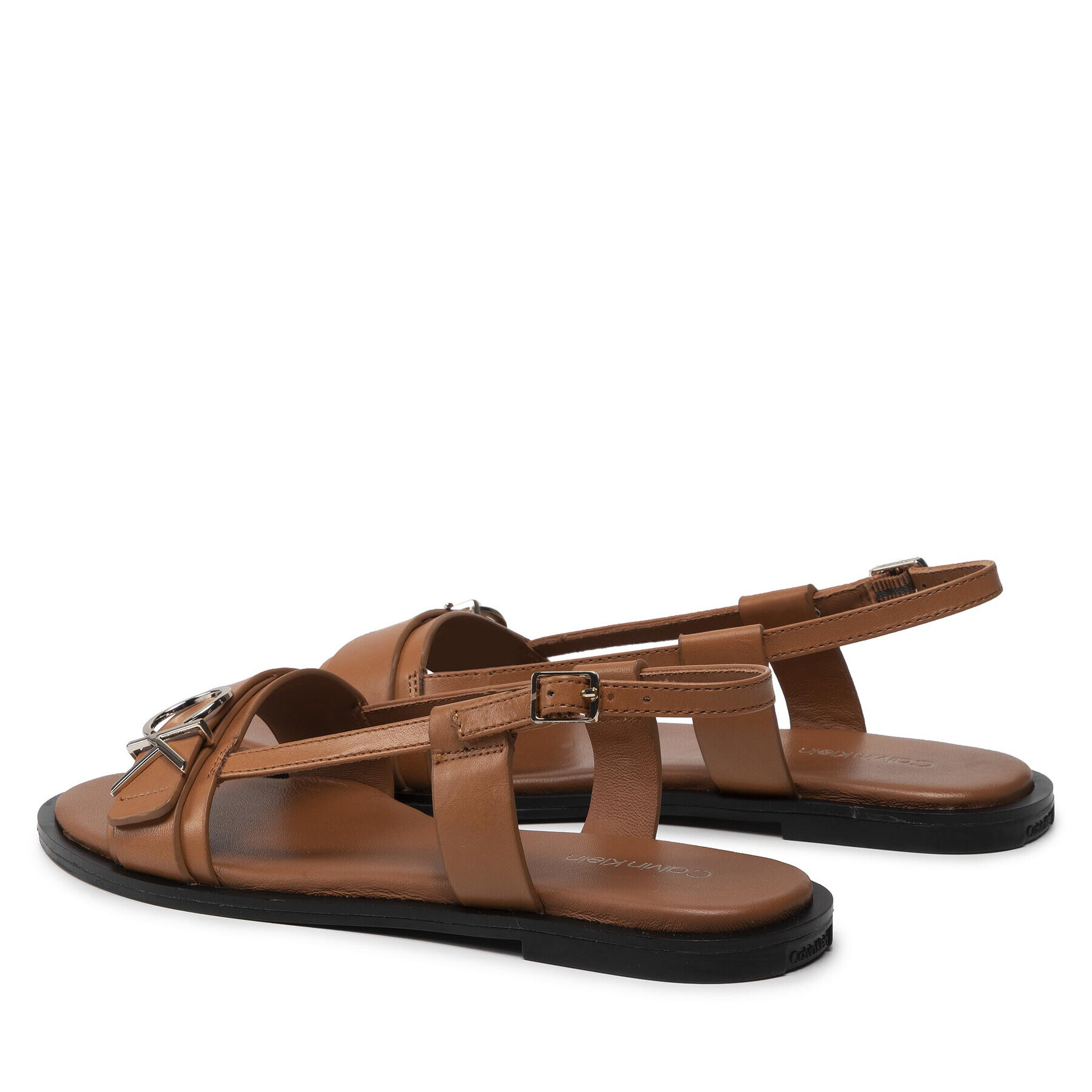 Calvin Klein Sandále Almond Flat Sandal W/Hdw HW0HW00680 Hnedá - Pepit.sk