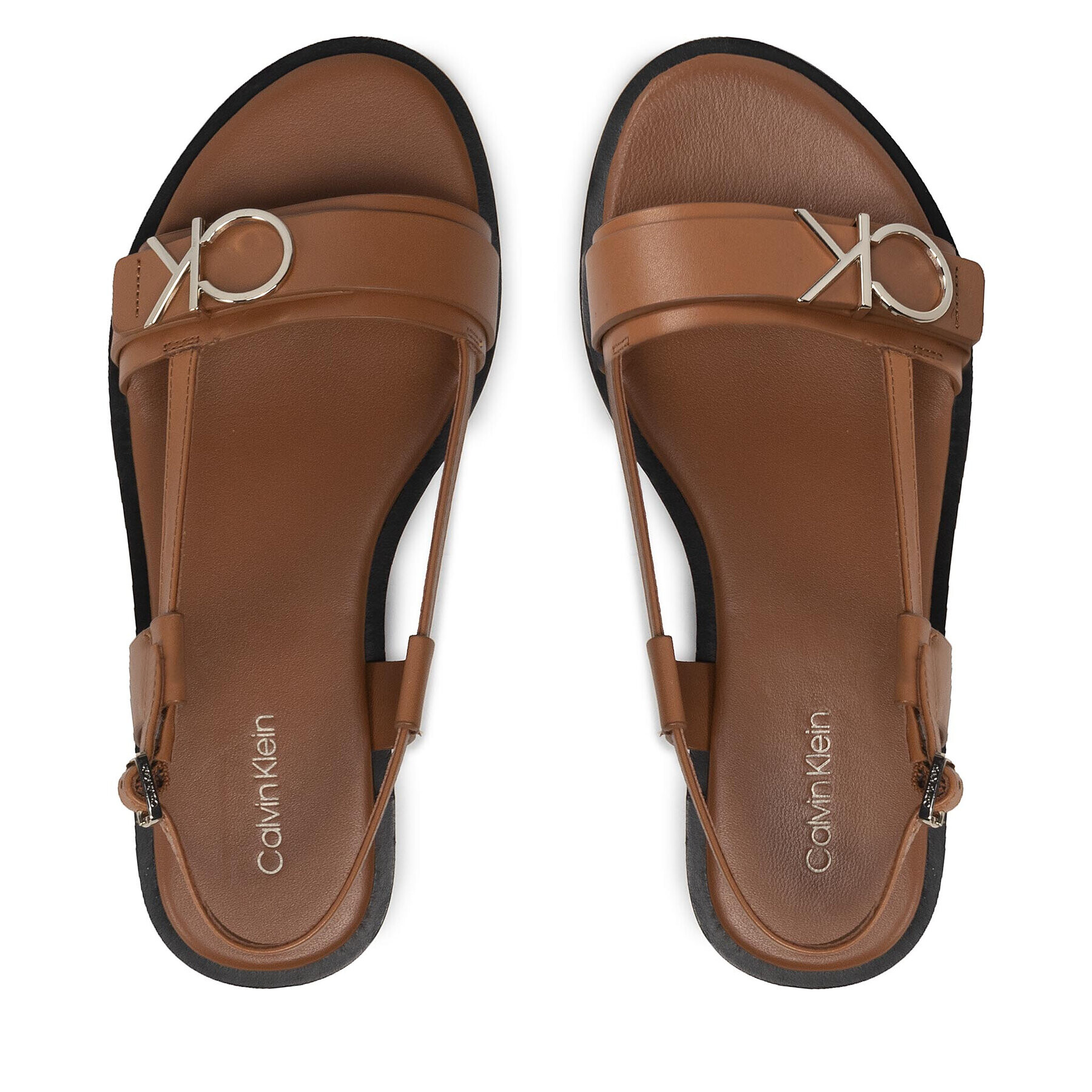 Calvin Klein Sandále Almond Flat Sandal W/Hdw HW0HW00680 Hnedá - Pepit.sk