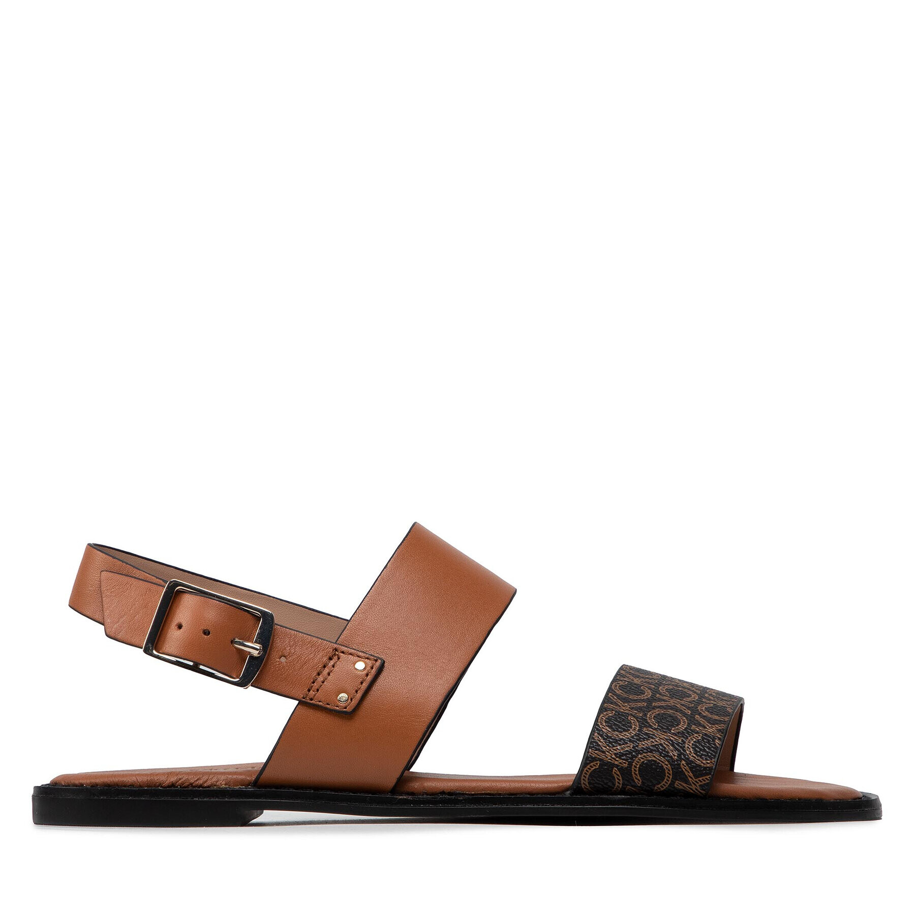 Calvin Klein Sandále Alomnd Flat Sandal Mono Mix HW0HW00821 Hnedá - Pepit.sk