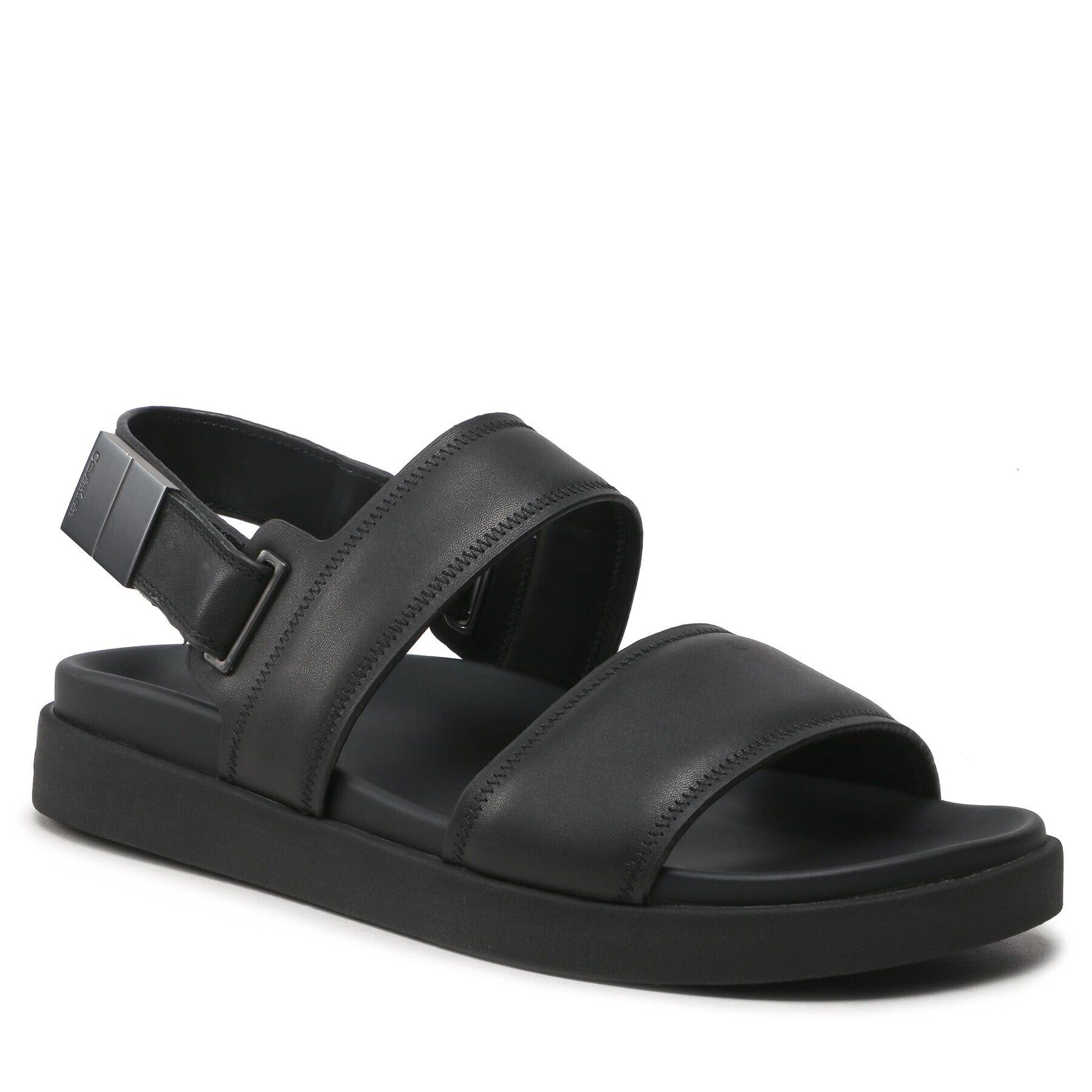 Calvin Klein Sandále Back Strap Sandal Lth HM0HM00946 Čierna - Pepit.sk