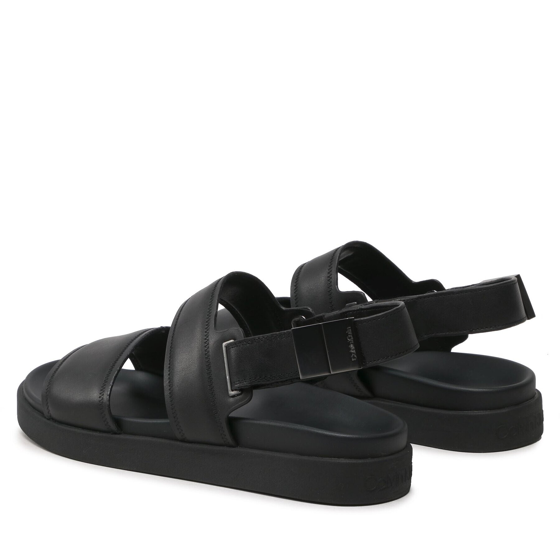 Calvin Klein Sandále Back Strap Sandal Lth HM0HM00946 Čierna - Pepit.sk